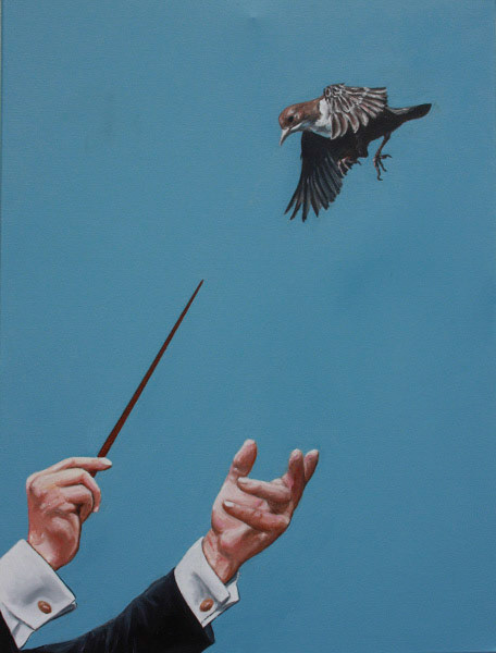 Die Natur zum Klingen bringen, 2017, Öl auf Leinwand, 80 x 60 cm