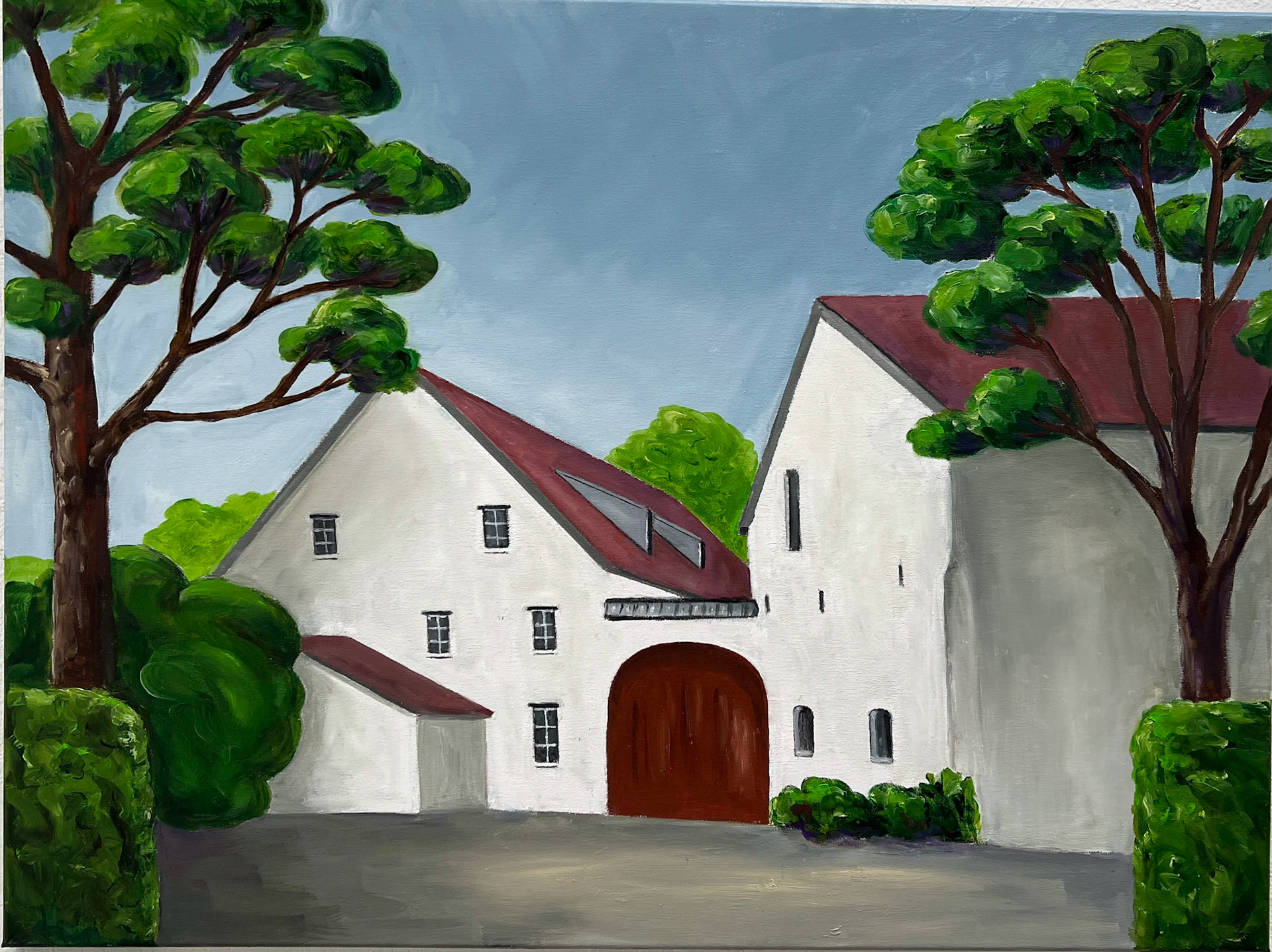 Gut Obermühle, 2024, Öl auf Leinwand, 80x100cm