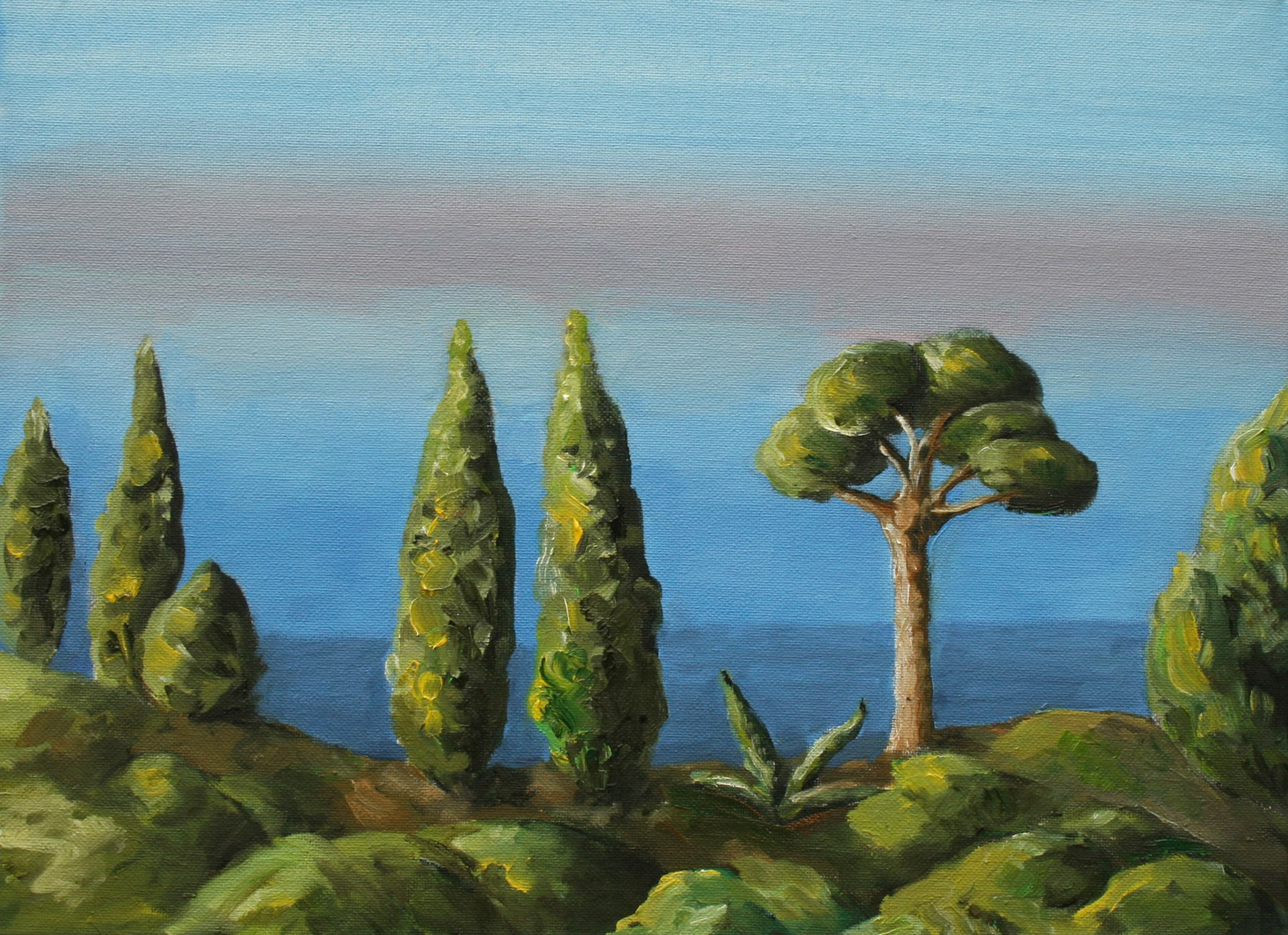 Kleine Toscana Landschaft, 2008, Öl auf Leinwand, 30x40cm