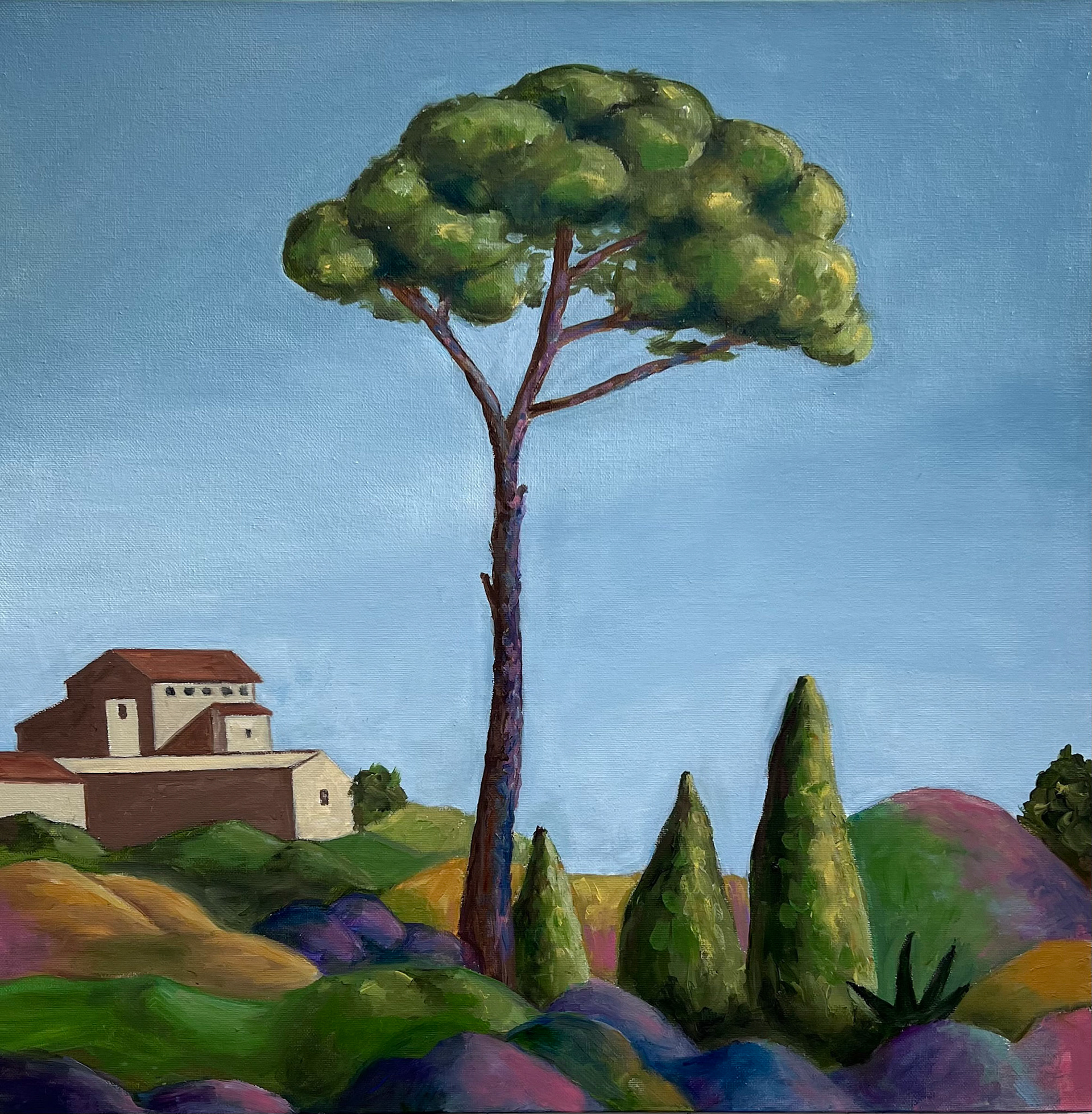 Italienische Landschaft, 2025, 60x60x4 cm
