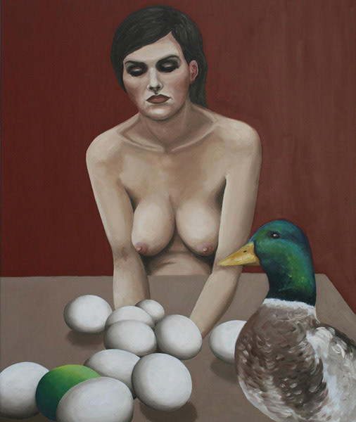 Das grüne Ei, 2008, Öl auf Leinwand, 120x100cm