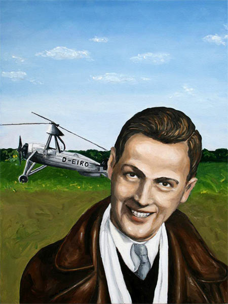 Werner Altrogge vor Drehflügler, 2008, Öl auf Leinwand, 80x60cm