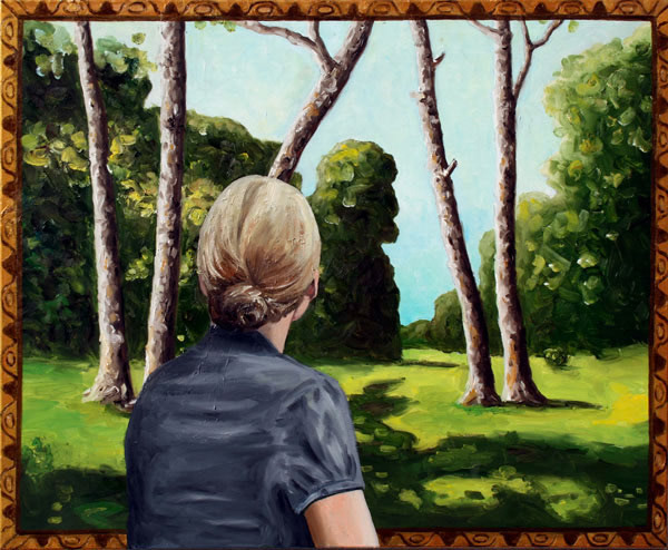 Die Museumsbesucherin, 2008, Öl auf Leinwand, 60 x 80 cm.