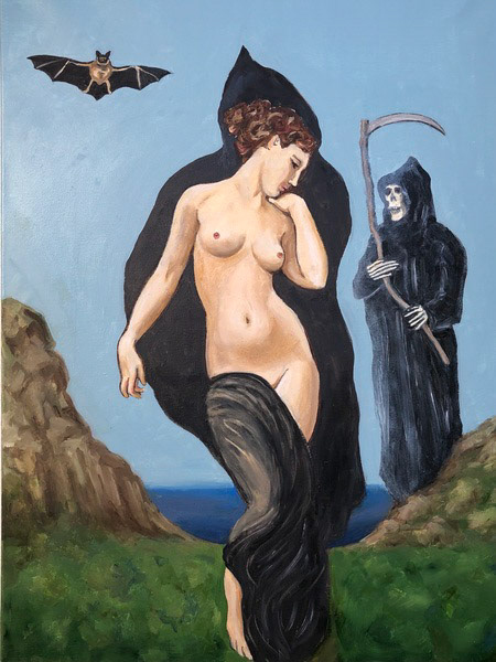 Heilige Corona, 2021, Öl/ Leinwand, 100 x70 cm