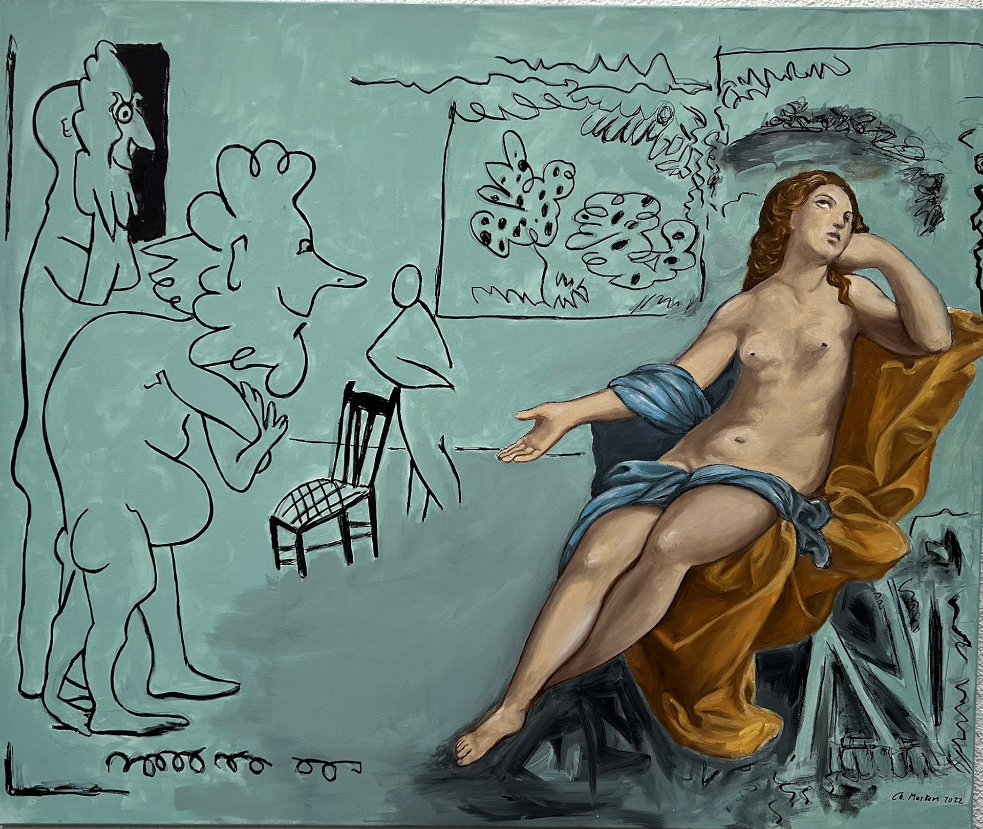 Ariadne Supermodel, 2022, Öl auf Leinwand, 100x120cm