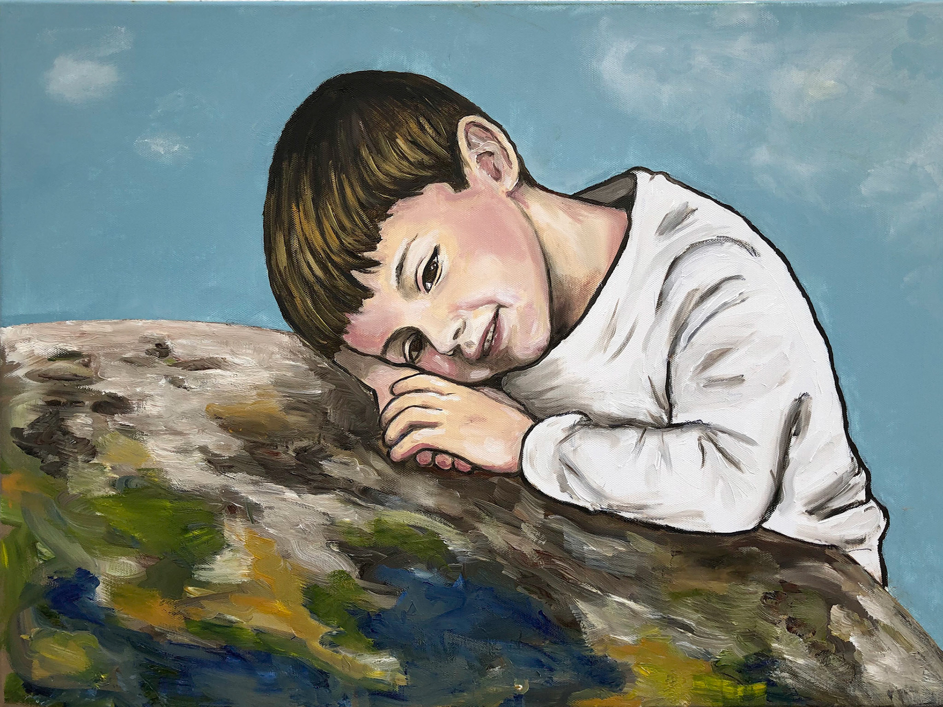 Versunkenes Kind, 2020, Öl auf Leinwand, 40x60cm