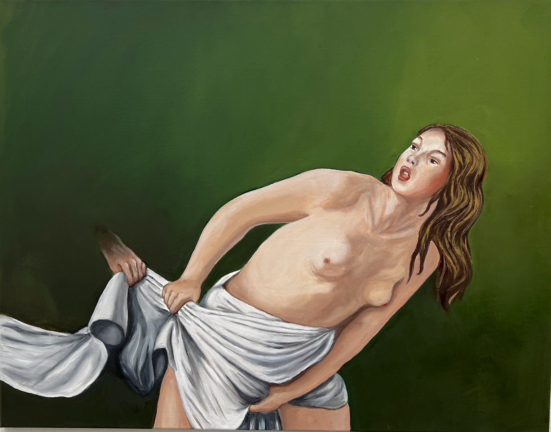 Die Bedrohung, 2024, Öl auf Leinwand, 80x100cm