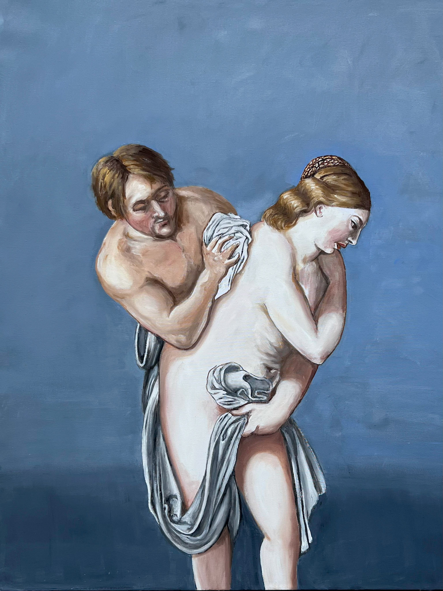 Nach dem Bad, 2022, Öl auf Leinwand, 100x80cm