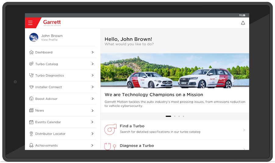 Home screen for Tablet
