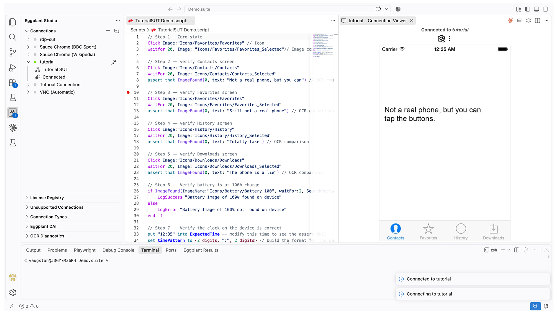 Eggplant Studio's VS Code extension