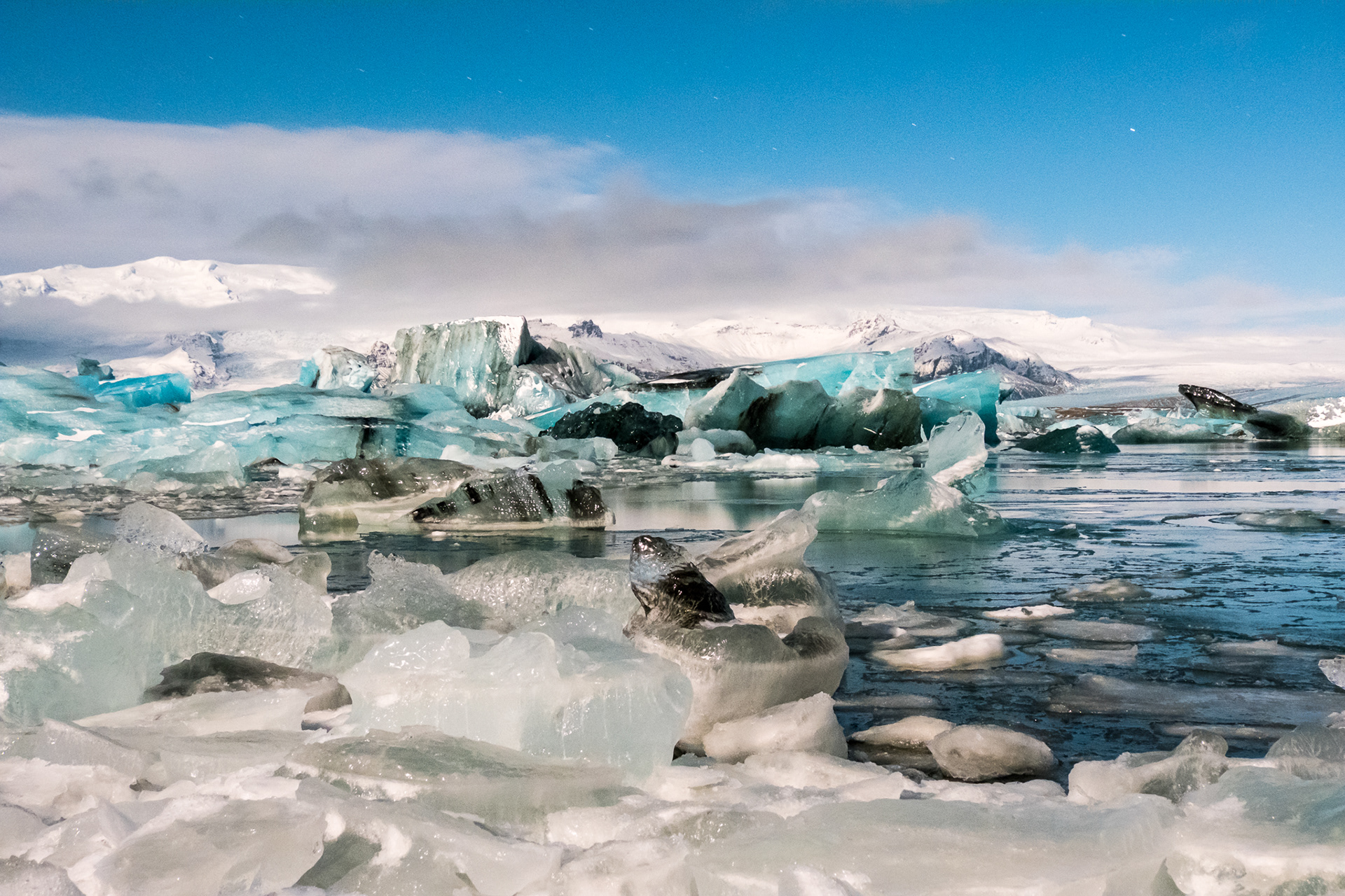 Jökulsárlón - Long exposure at night
