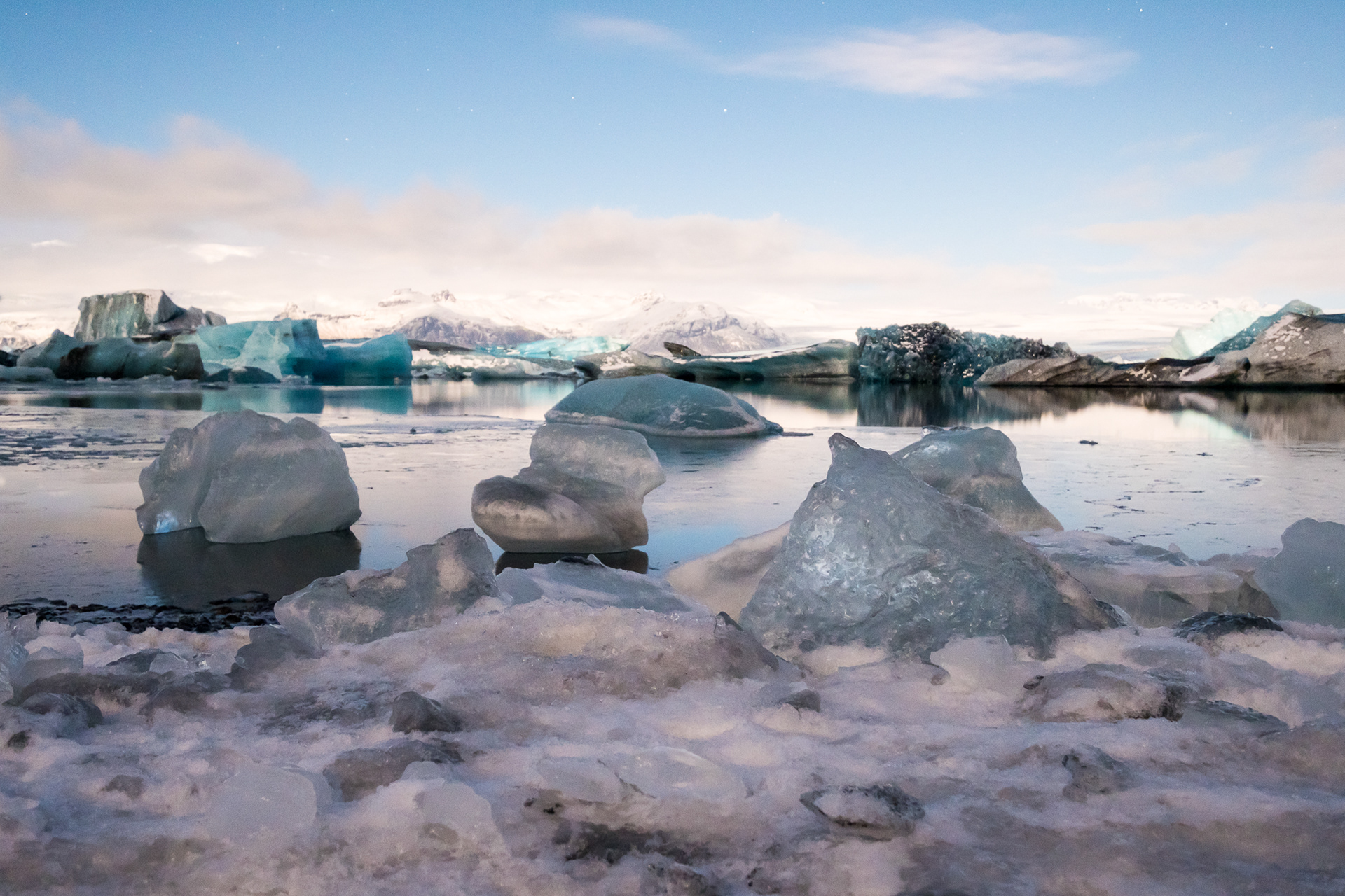 Jökulsárlón - Long exposure at night