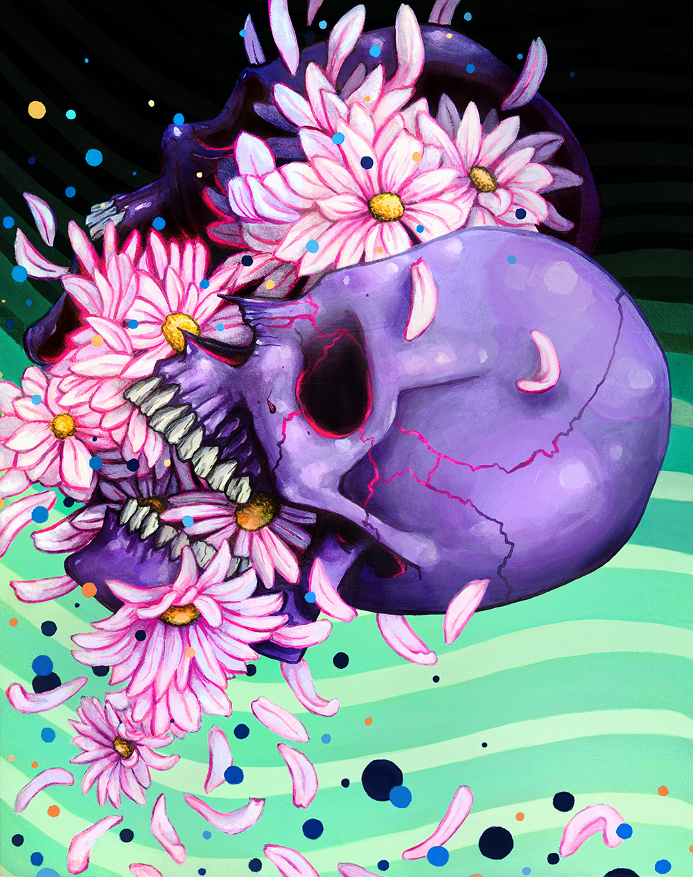 Pushing Up Daisies /© Megan Frauenhoffer / acrylics on wood panel.