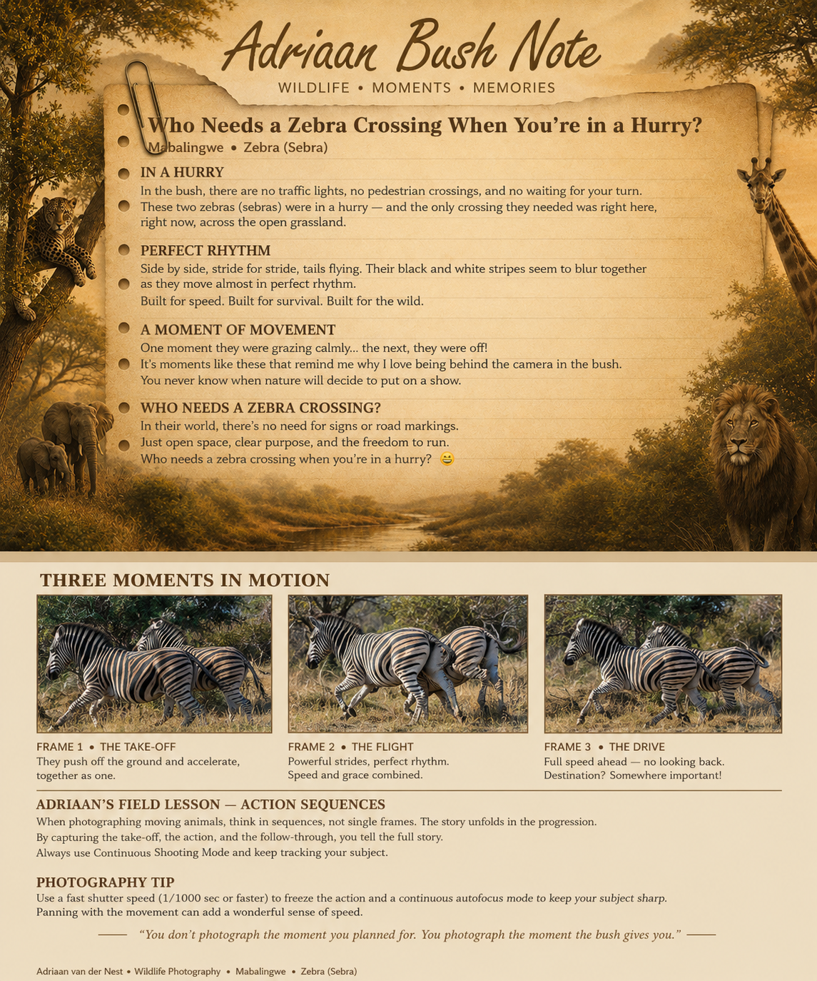 Who needs a zebra crossing when you're in a hurry?