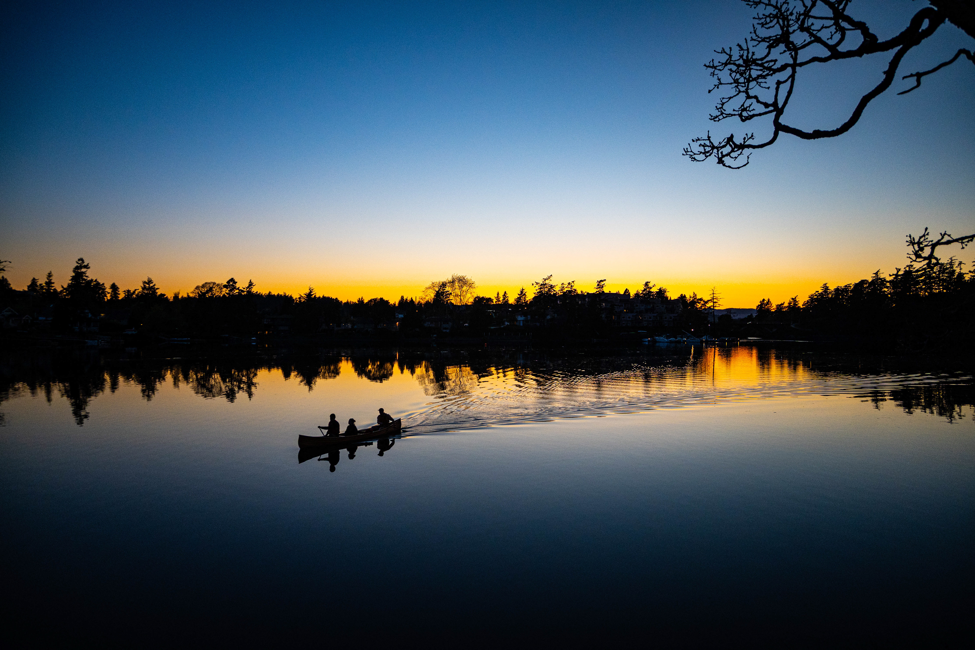 Sunset paddle on the Gorge Waterway, Vancouver Island