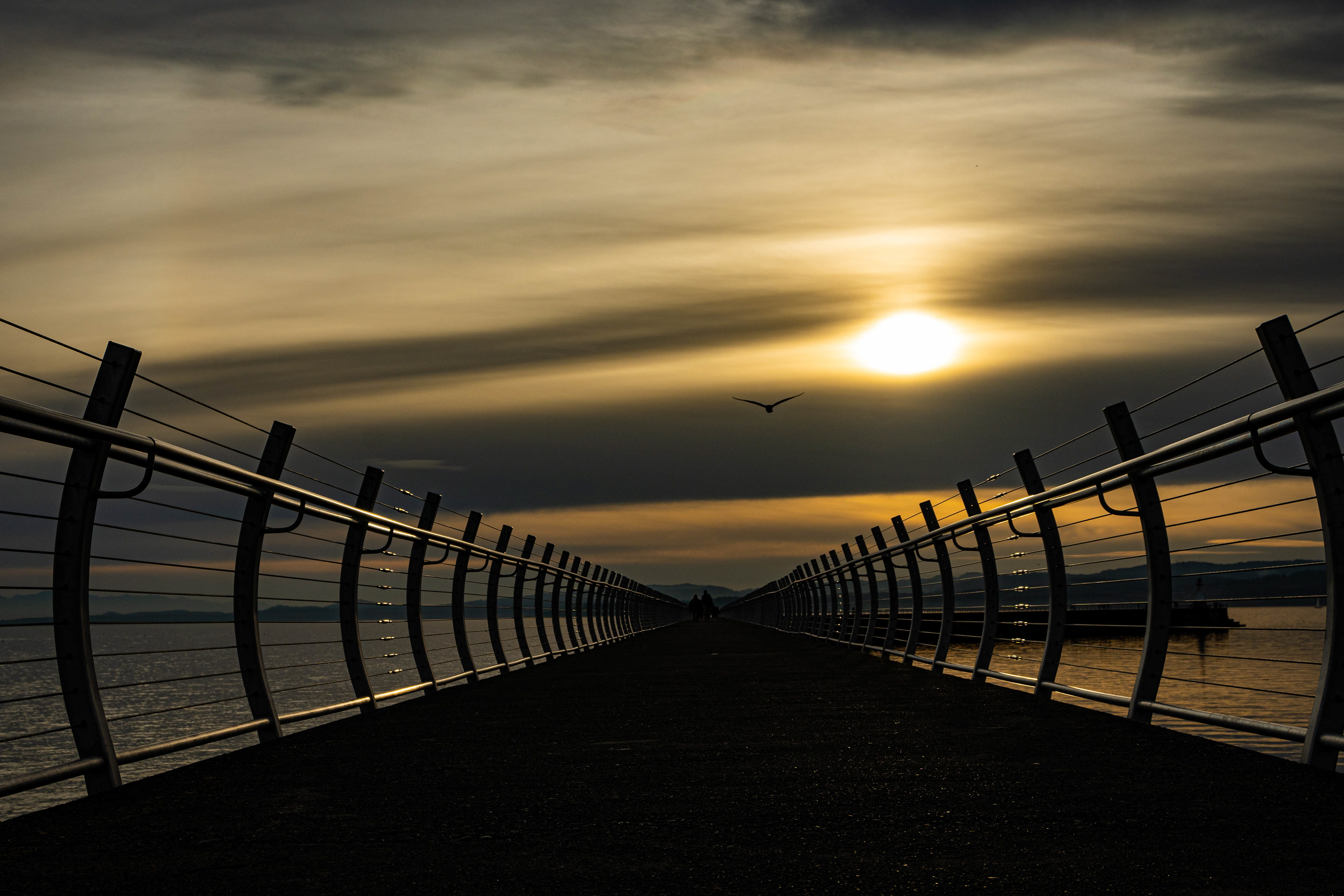 Foggy breakwater, Ogden Point, Vancouver Island