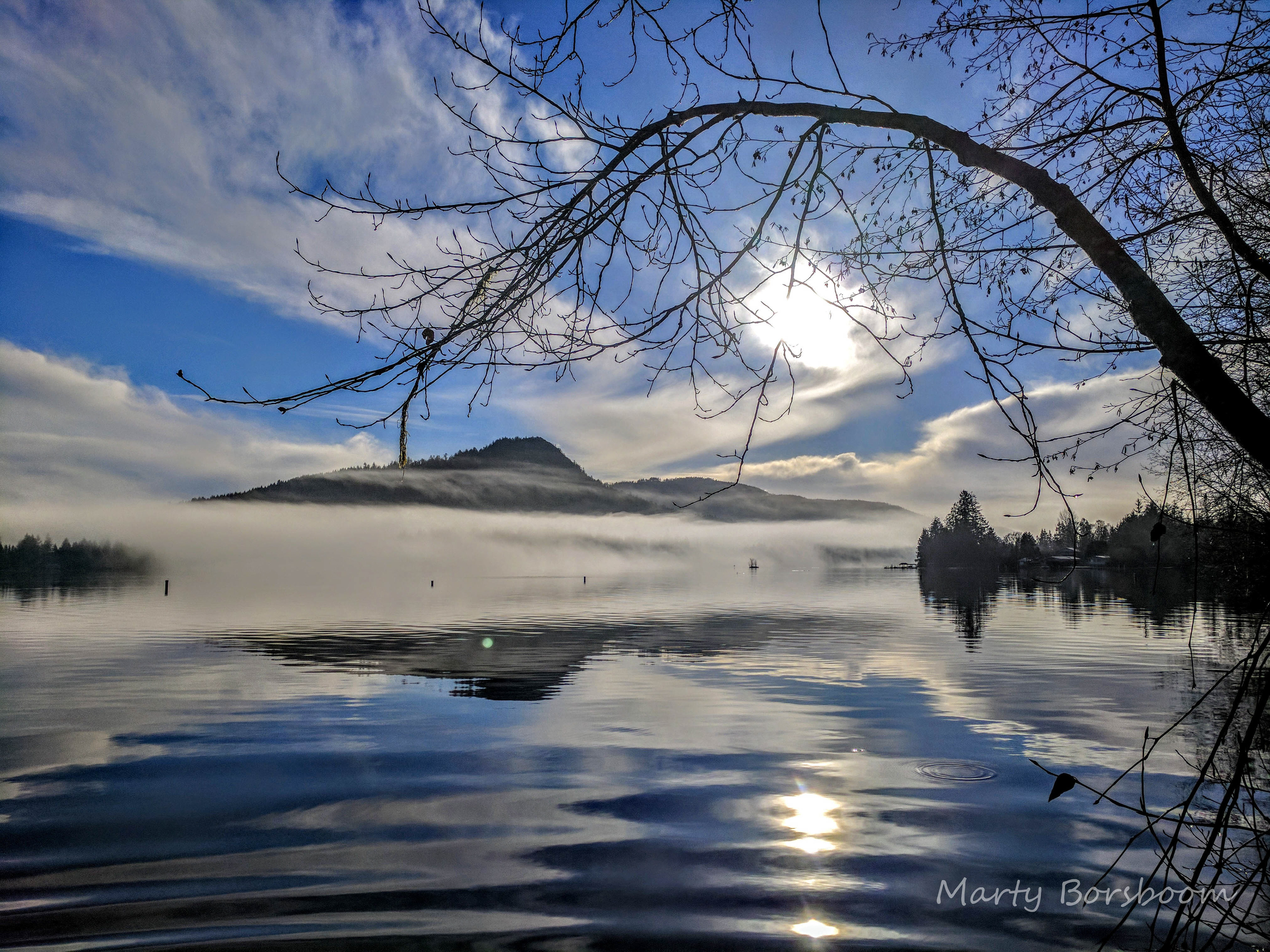 Over the fog on Shawnigan Lake.