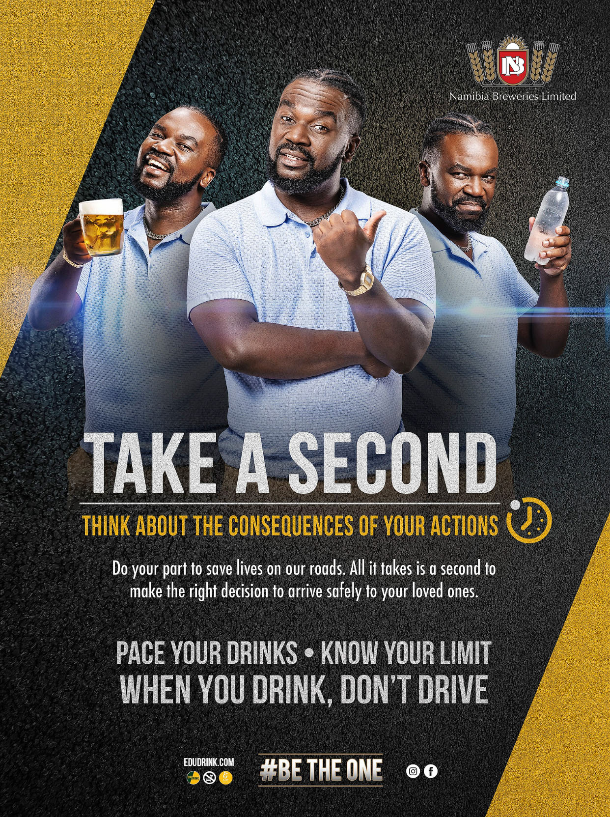 adverting poster of drink drive campaign Namibia Breweries