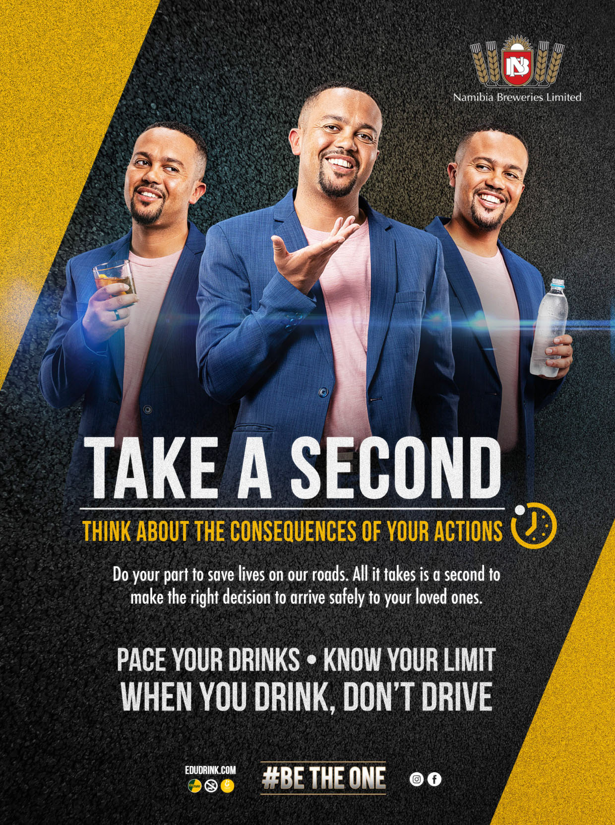 adverting poster of drink drive campaign Namibia Breweries