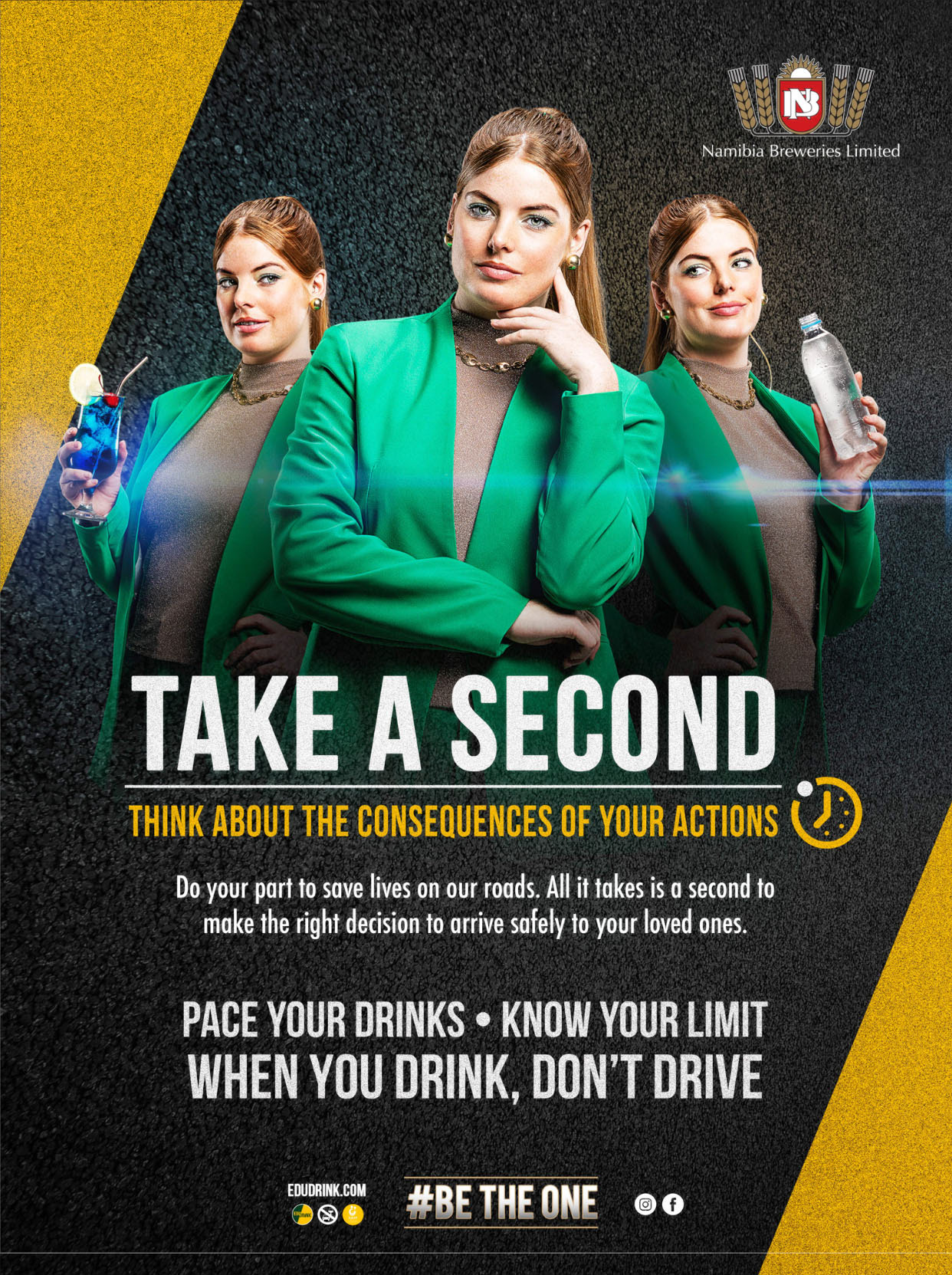 adverting poster of drink drive campaign Namibia Breweries