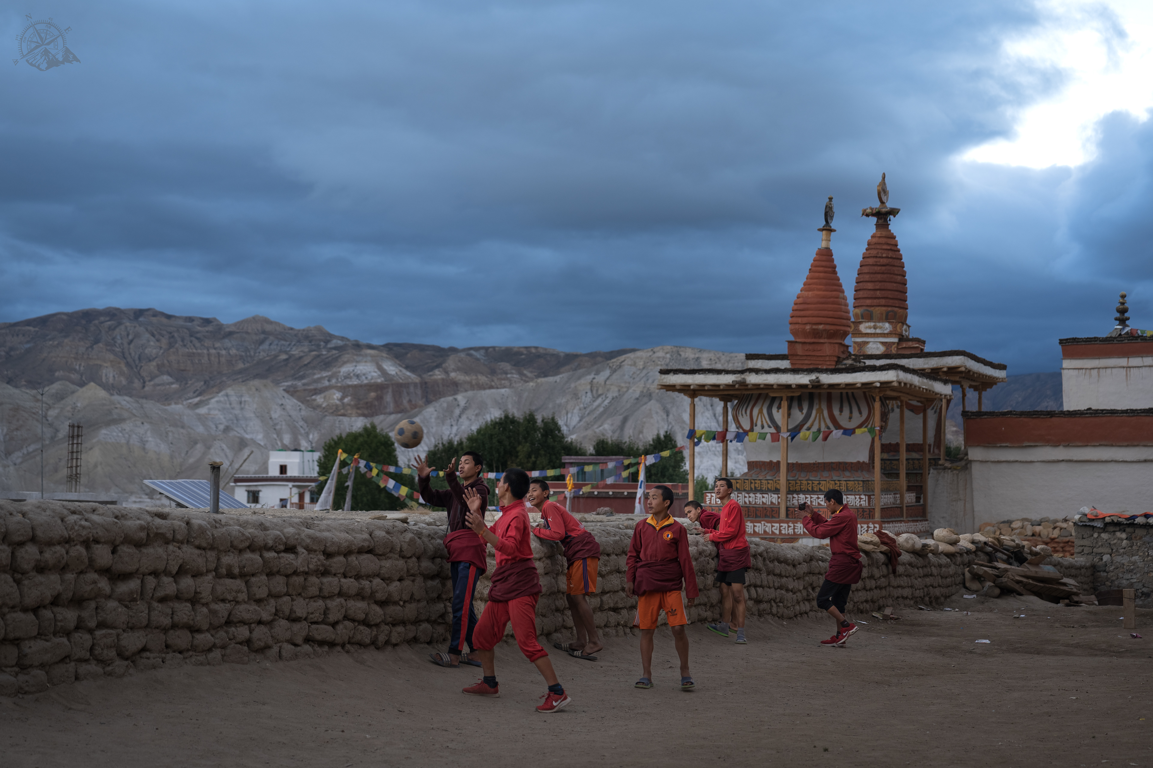 Young monks in their football match