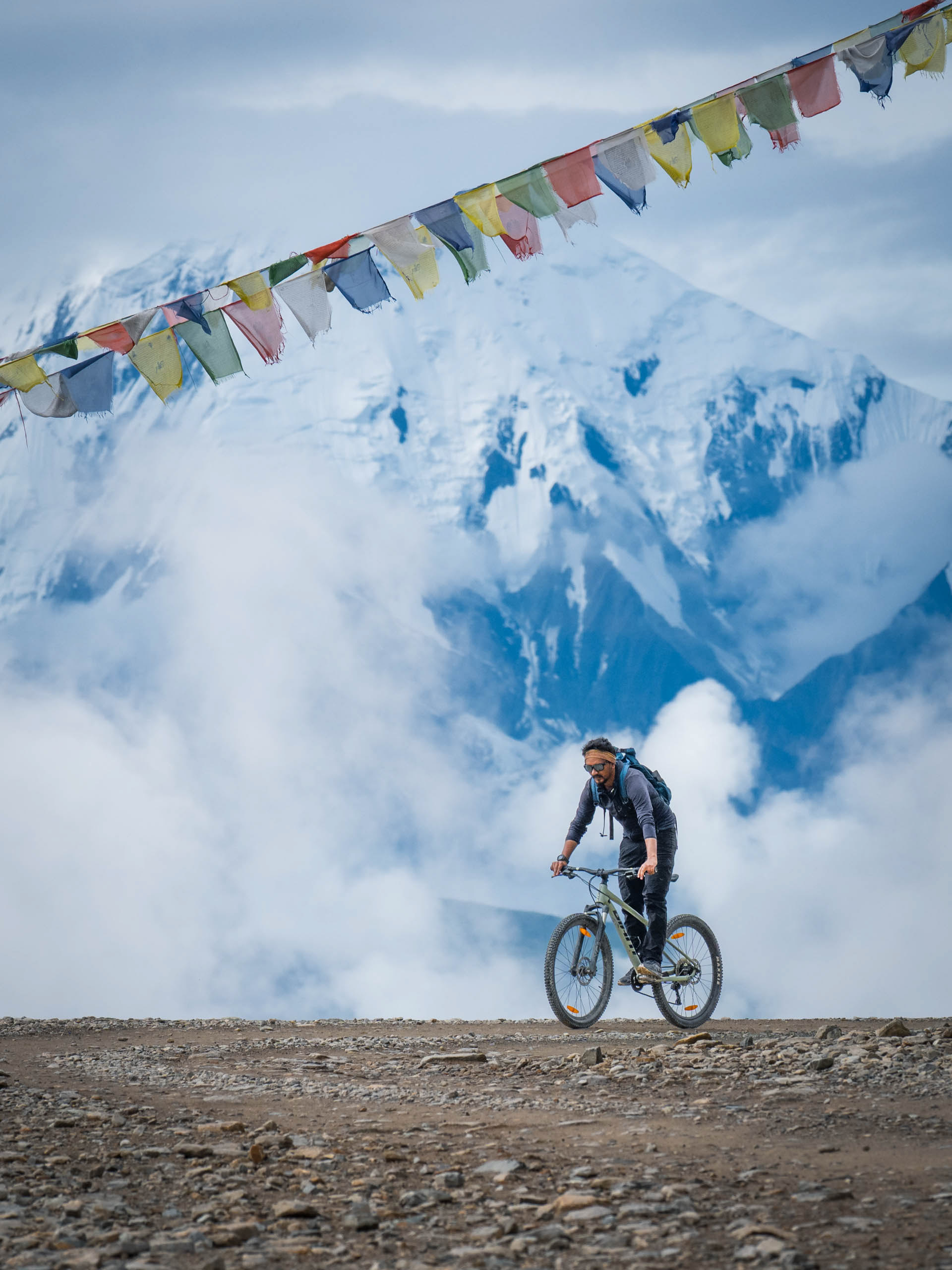 Cycling through deep annapurna valleys in Upper Mustang