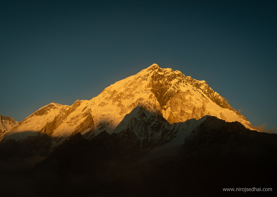 Golden lights on Nuptse