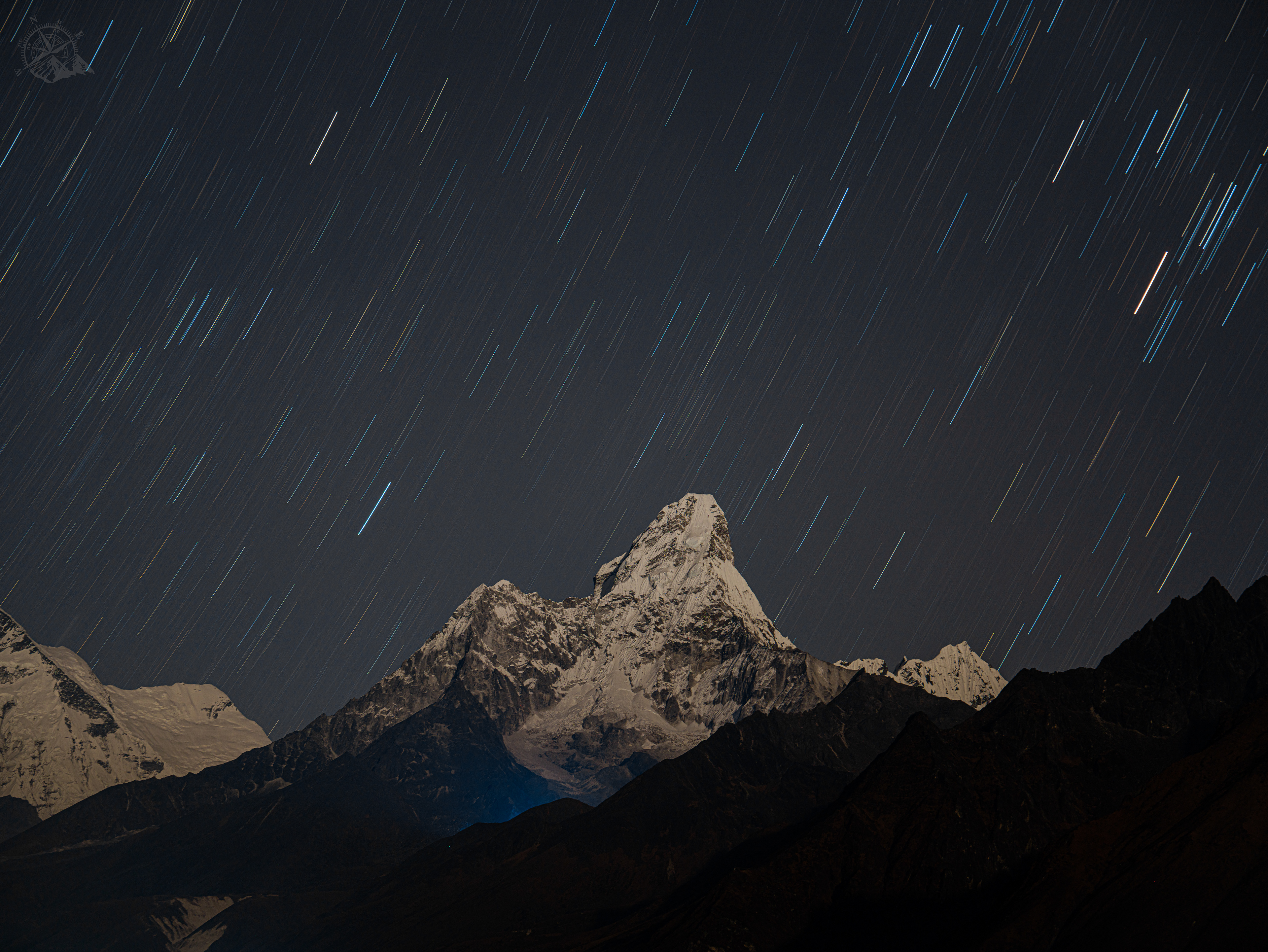 Star trails above Amadablam