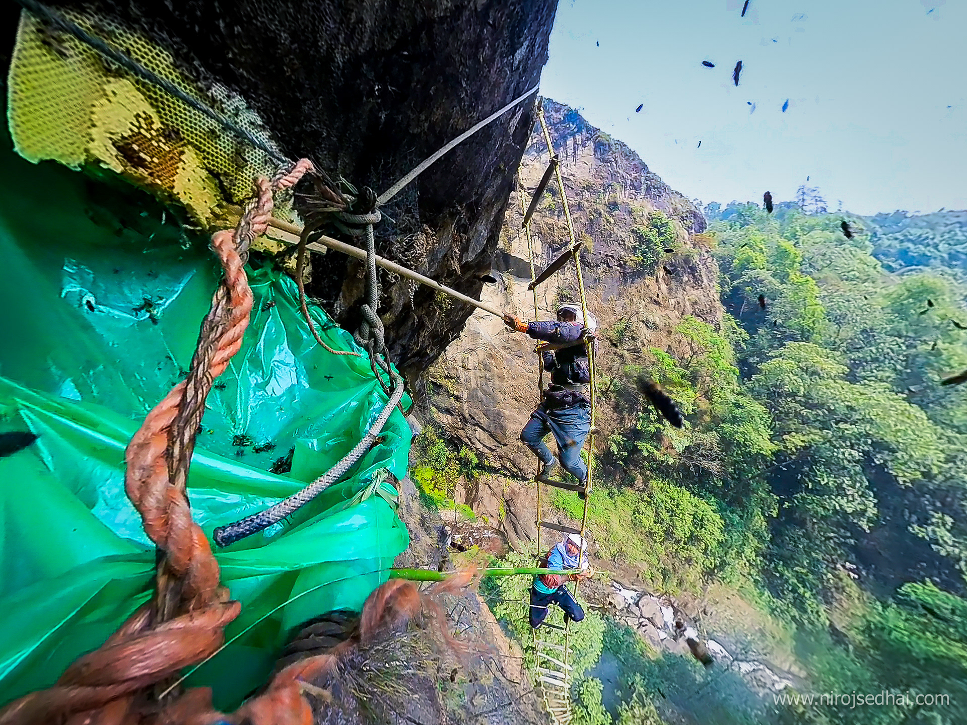 Mad honey hunters in the cliffs of Annapurna Foothills