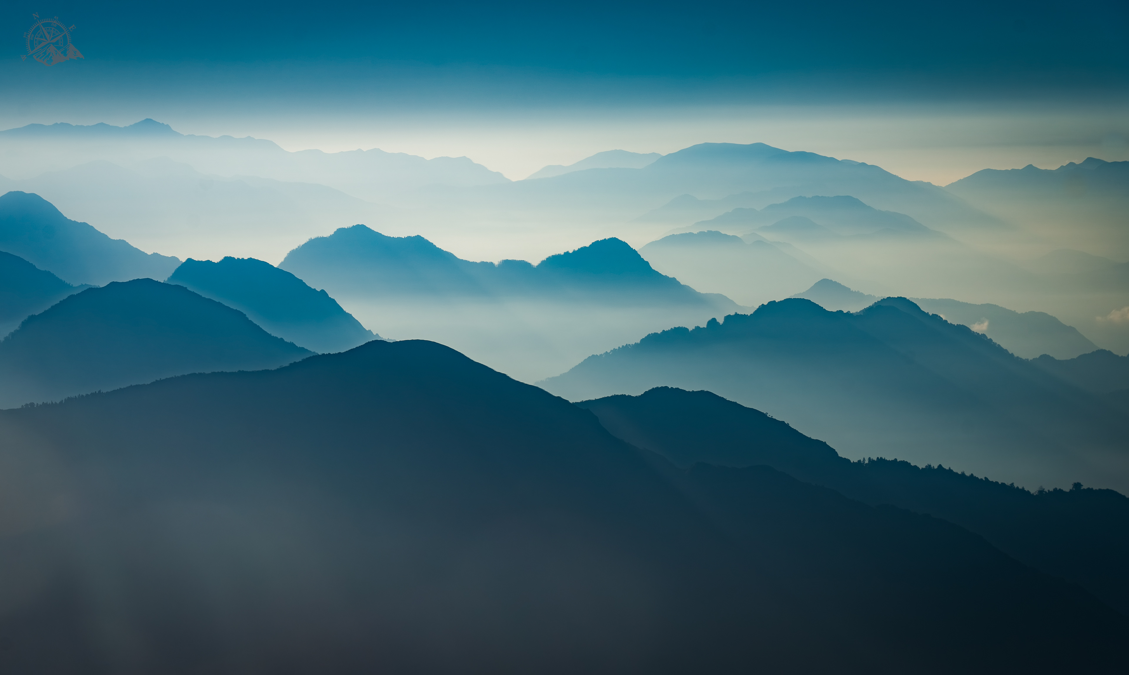 Layers of mid hills in western Nepal