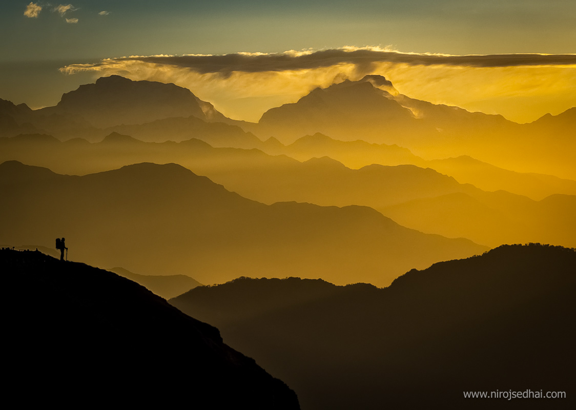 Landscape of Western Nepal during sunrise, Parbat