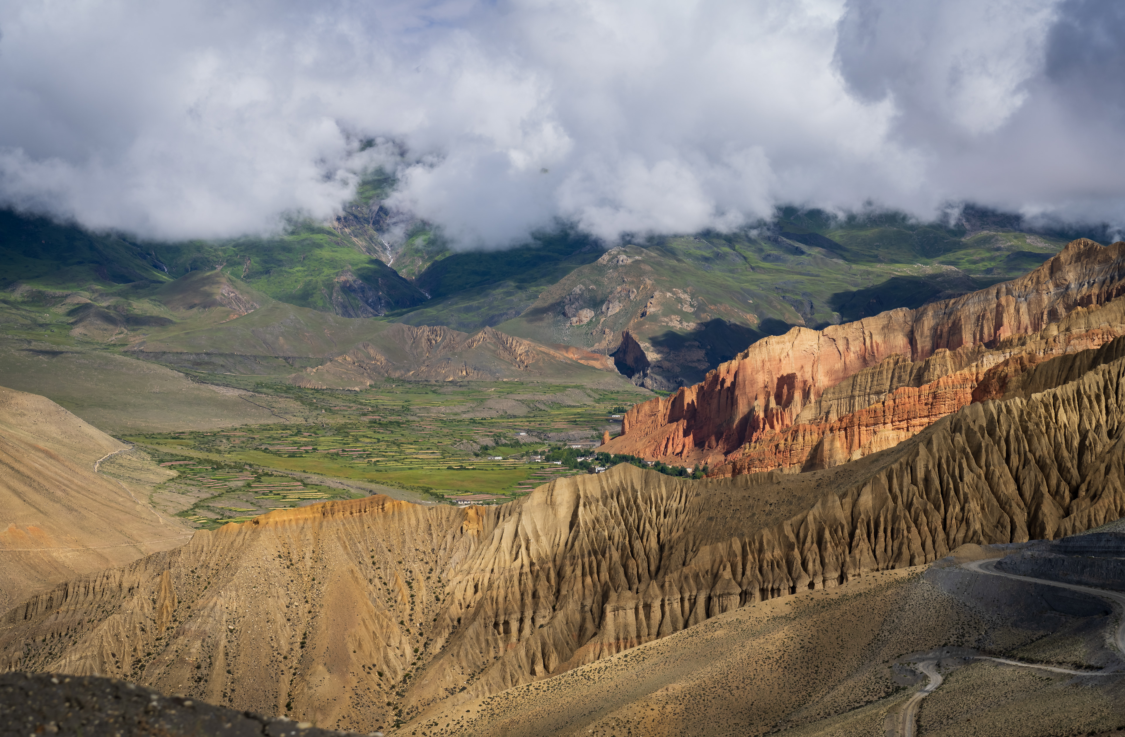 Transhimalayan landscape of Upper mustang, Lo Manthnag