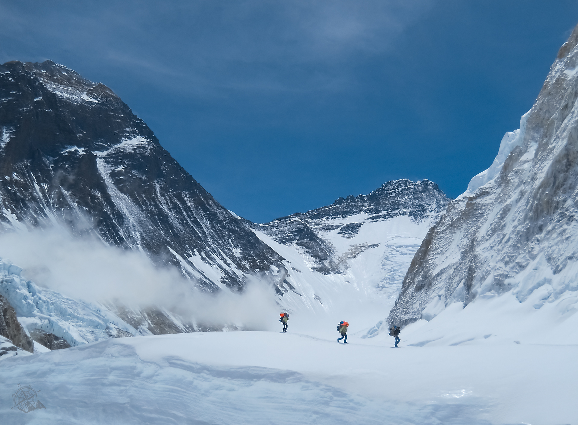 Lhotse face and Everest
