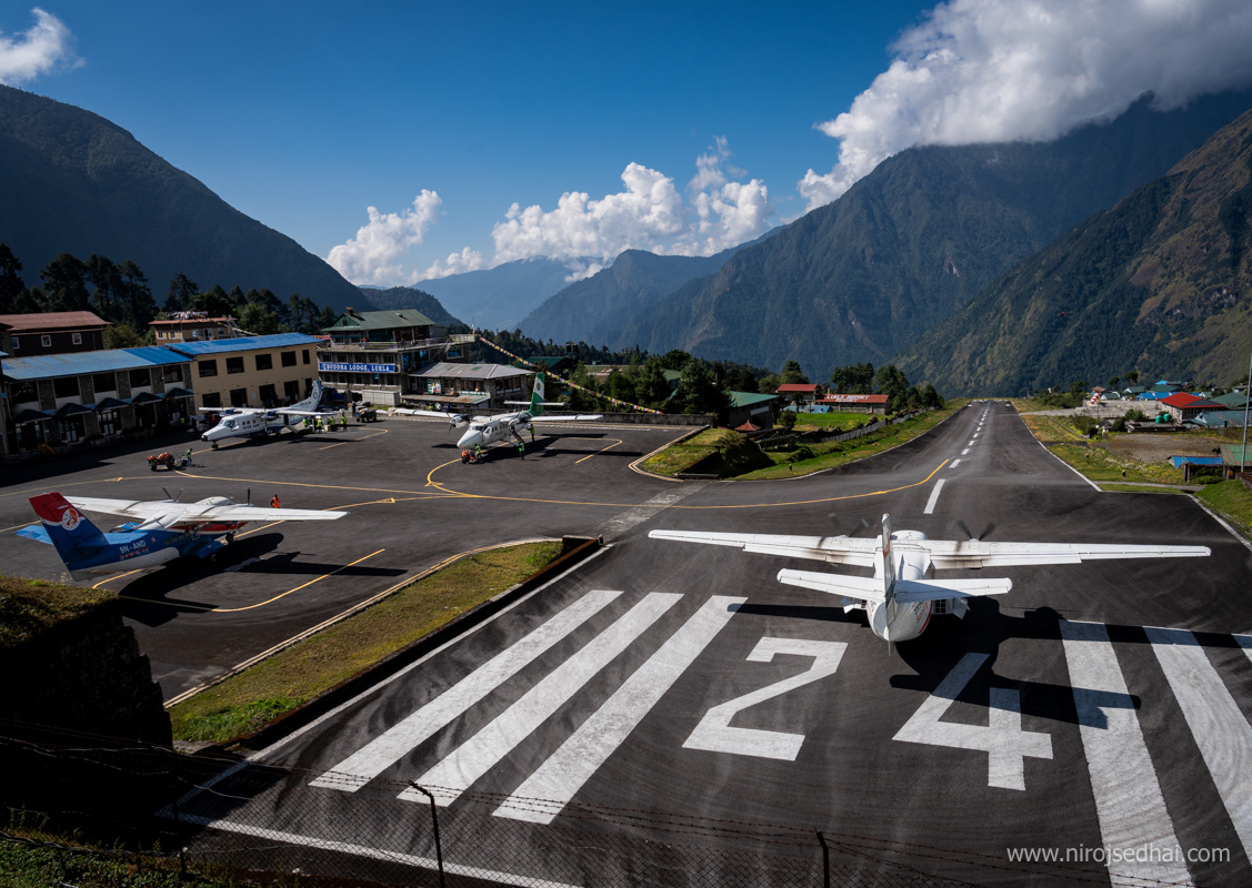 Lukla airport at full swing