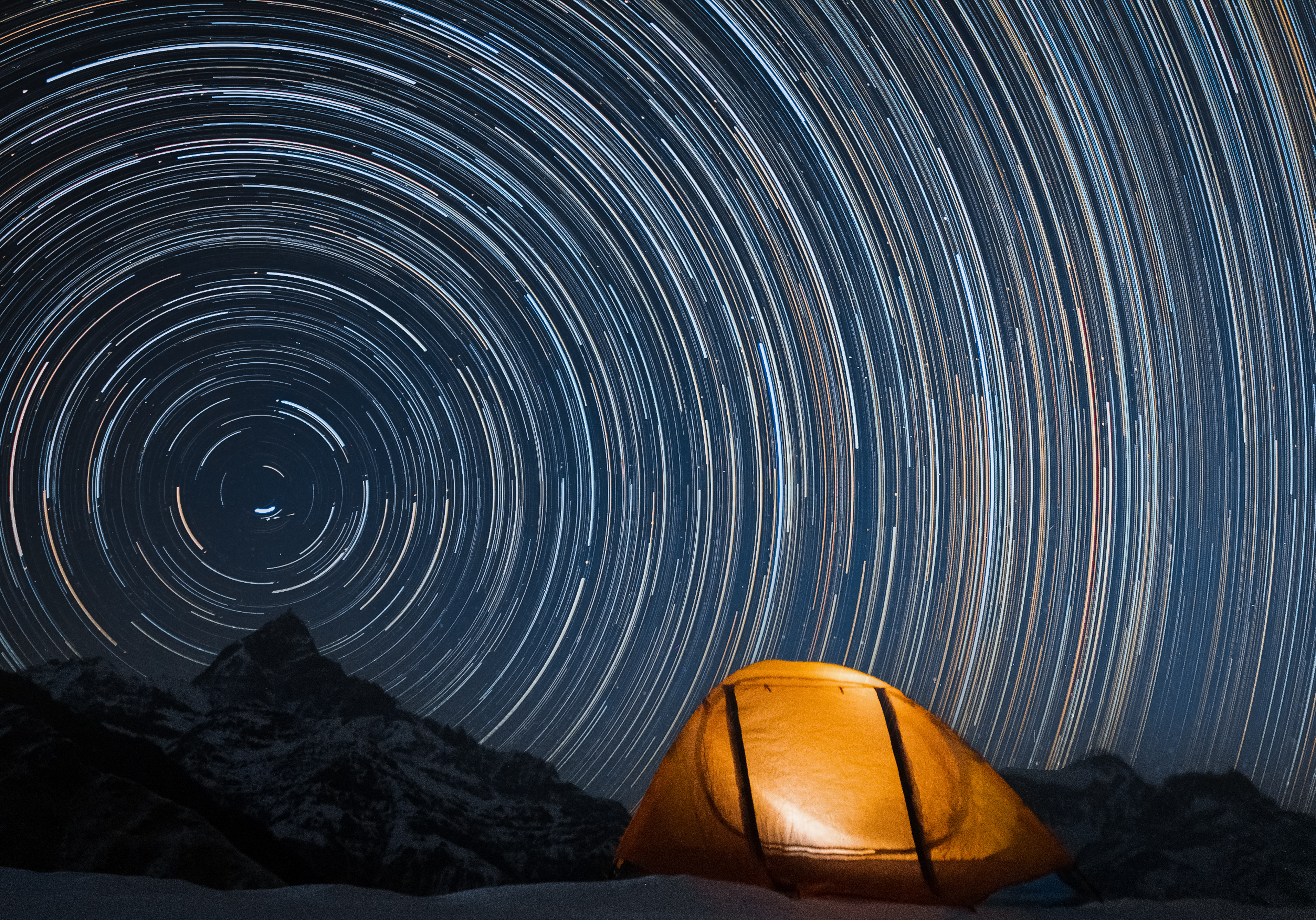 Star trails above Machhapuchhre