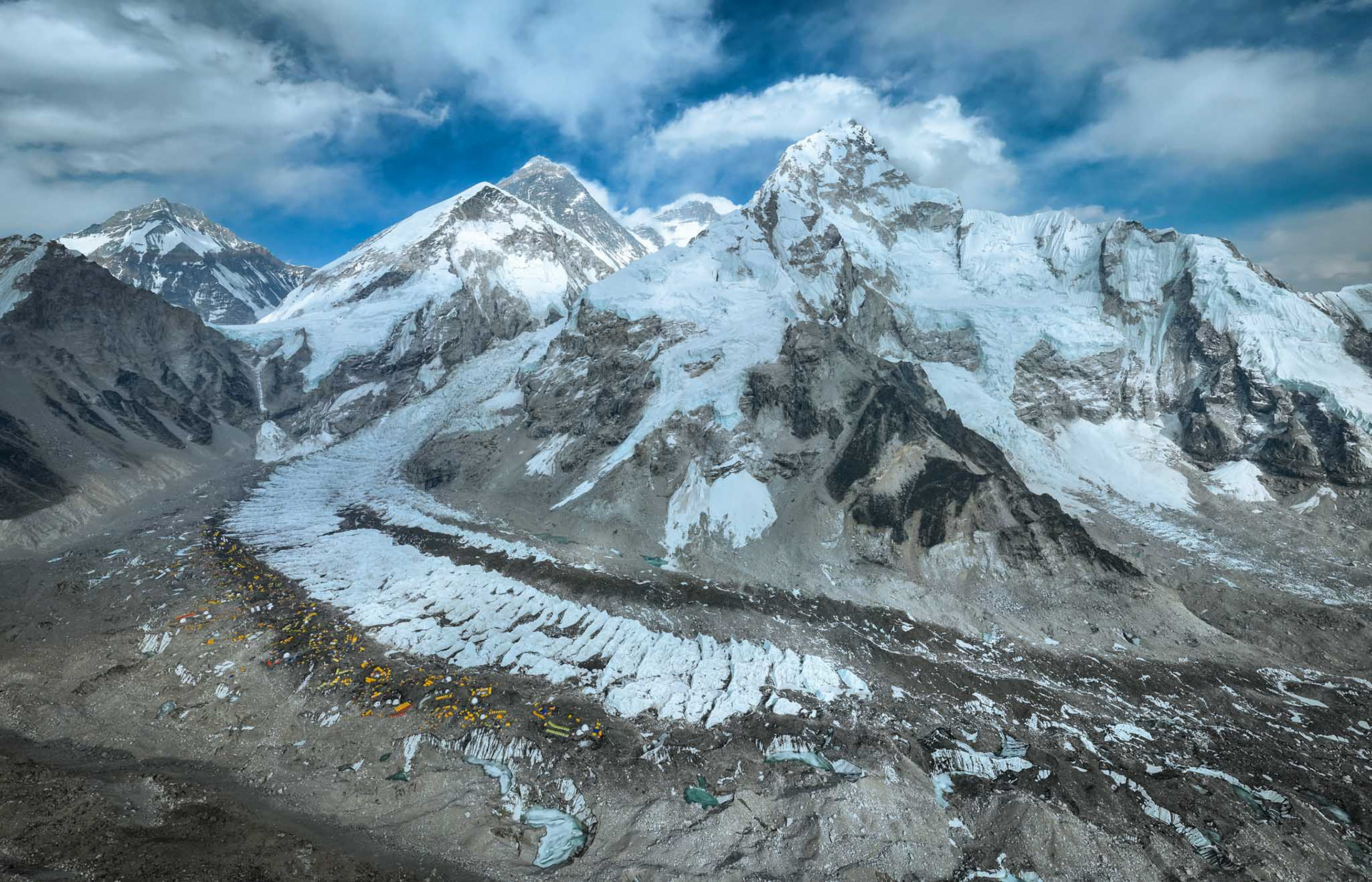 Everest base camp during spring
