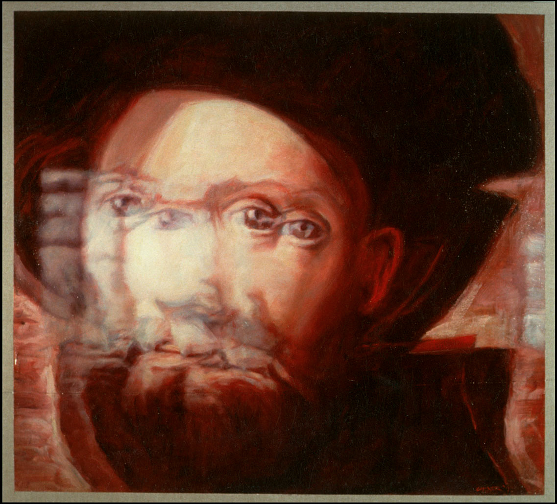 Etica del Relativo (after Raphael), 1993, oil on linen, 110 X 100 cmL'illustre Ciceroniano nel Desert (after Jacopo da Bassano), 1985, oil on canvas, 100 X150 cm.