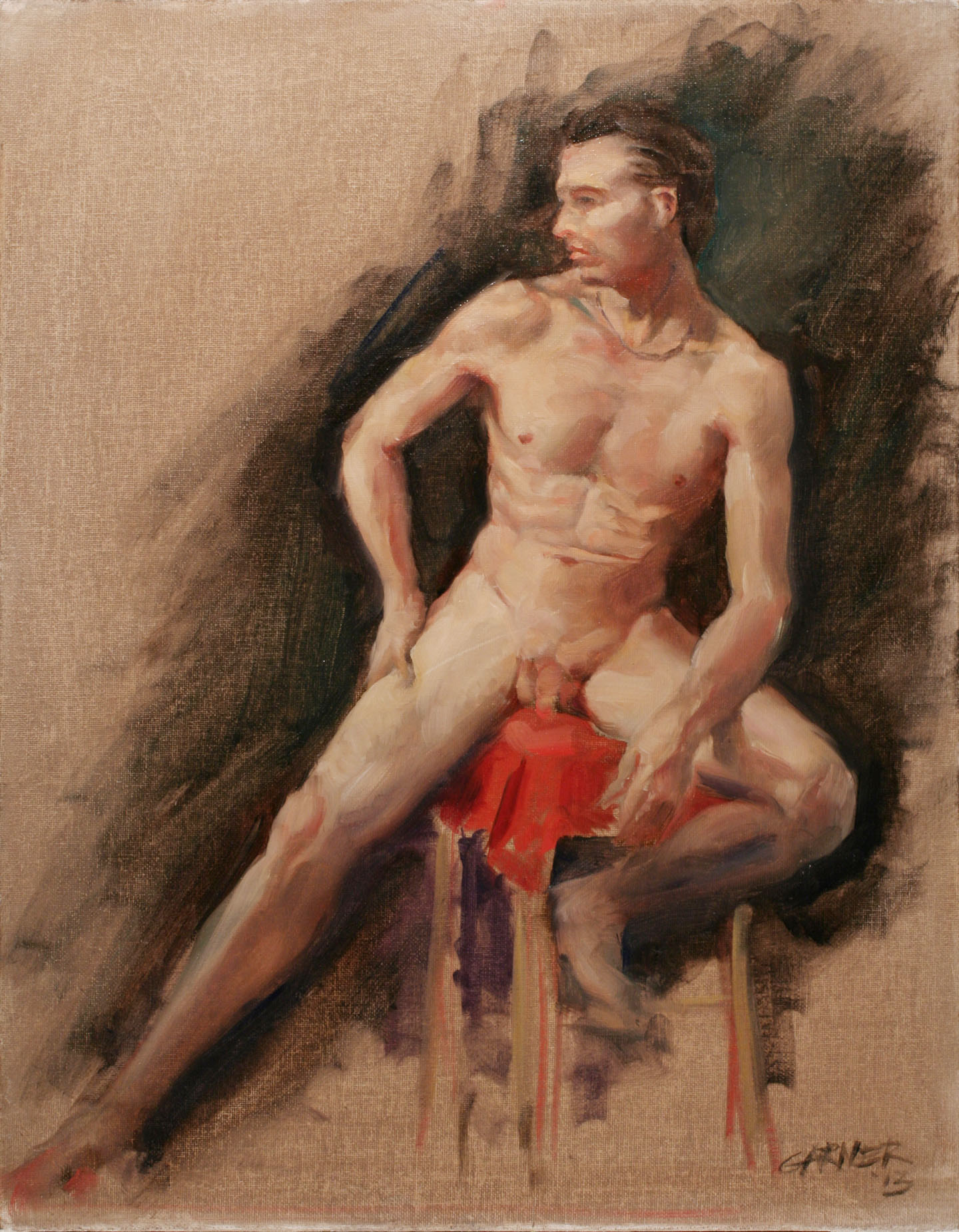 David, 2013, oil on canvas panel, 14" X 18"