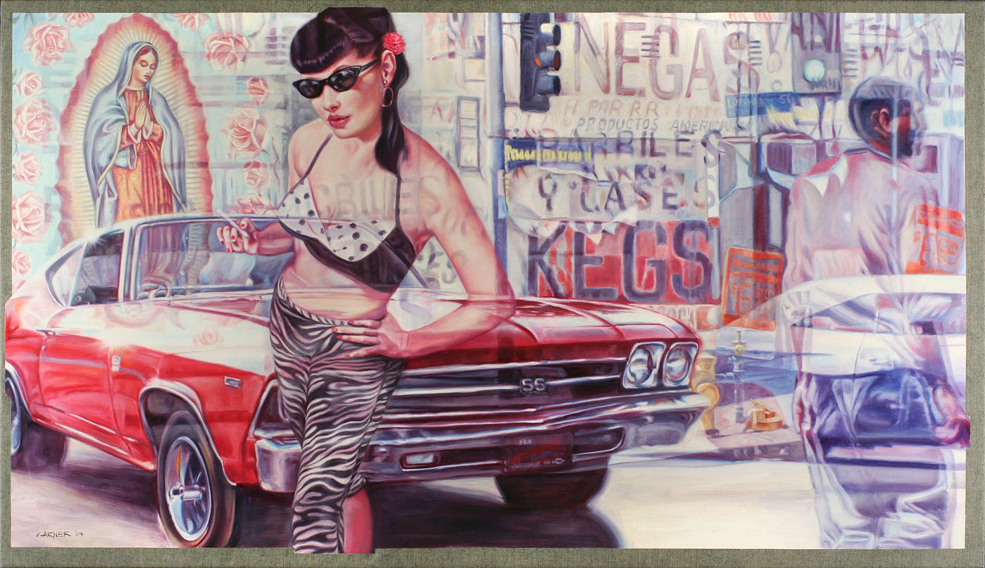 Muscle Car, 2004, Oil on Denim, 56" X 32"