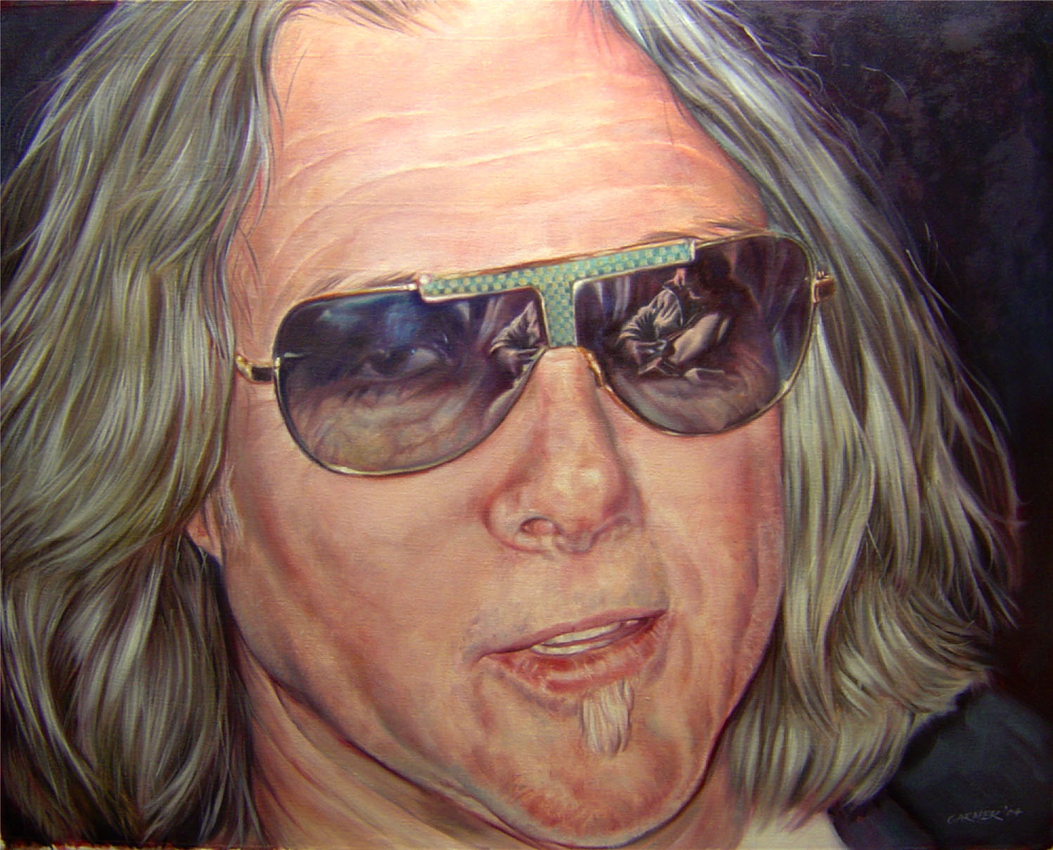 Gene Montesano, 2004, oil on denim, c. 50" X 46" Commission