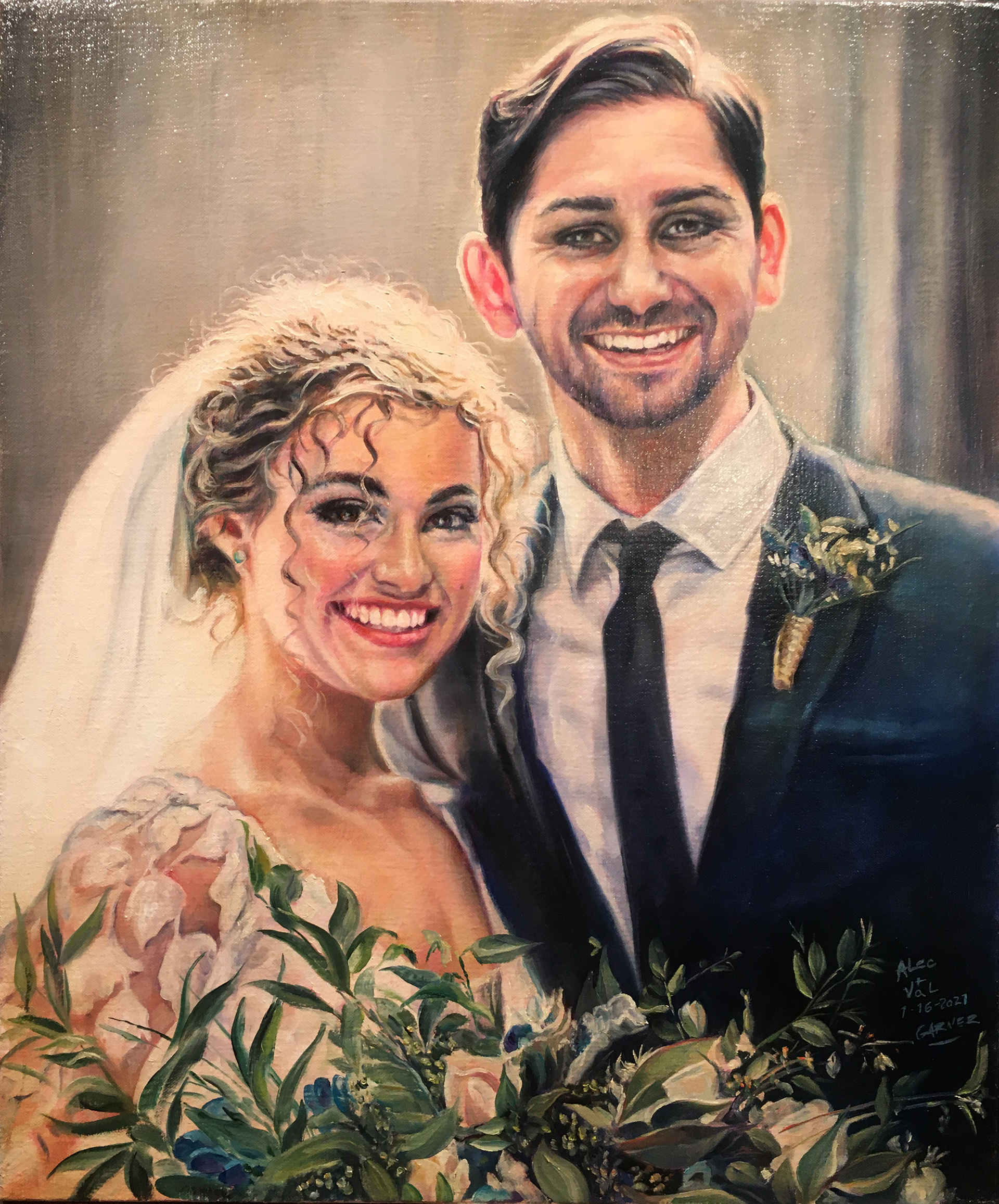 Alec and Val, 2021, oil on canvas, 18 x 24"