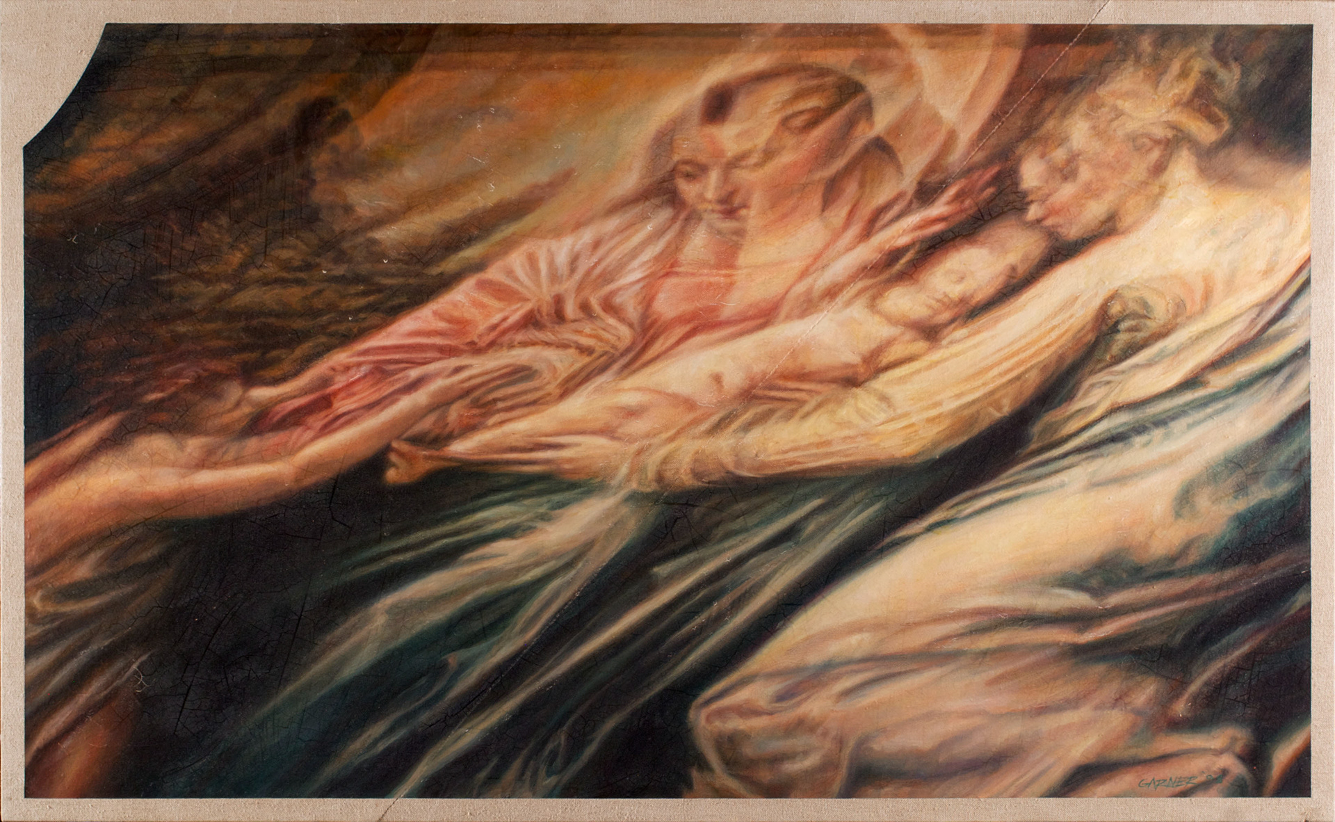 Madonna and Child (after Veronese) 1998, oil on linen, 51.25" X 31.5"