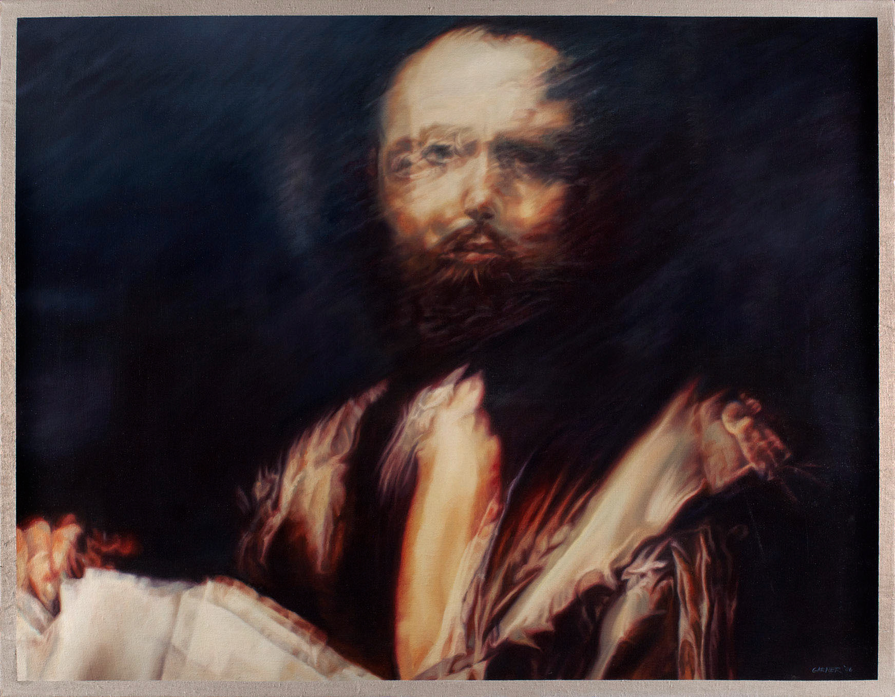 The Philosopher (after Ribera), 2006, oil on linen, 46" X 36"