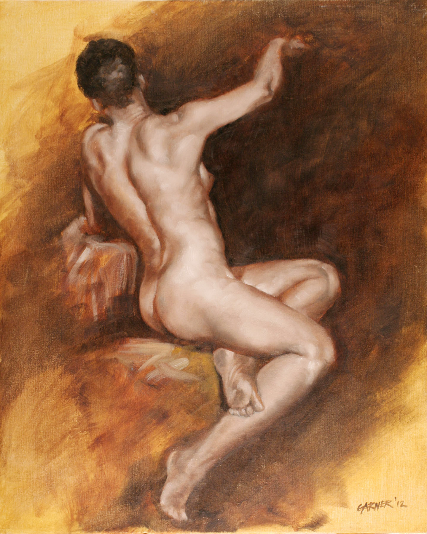 Posterior Grisaille Studio, 2012, oil on canvas panel, 16" X 20"