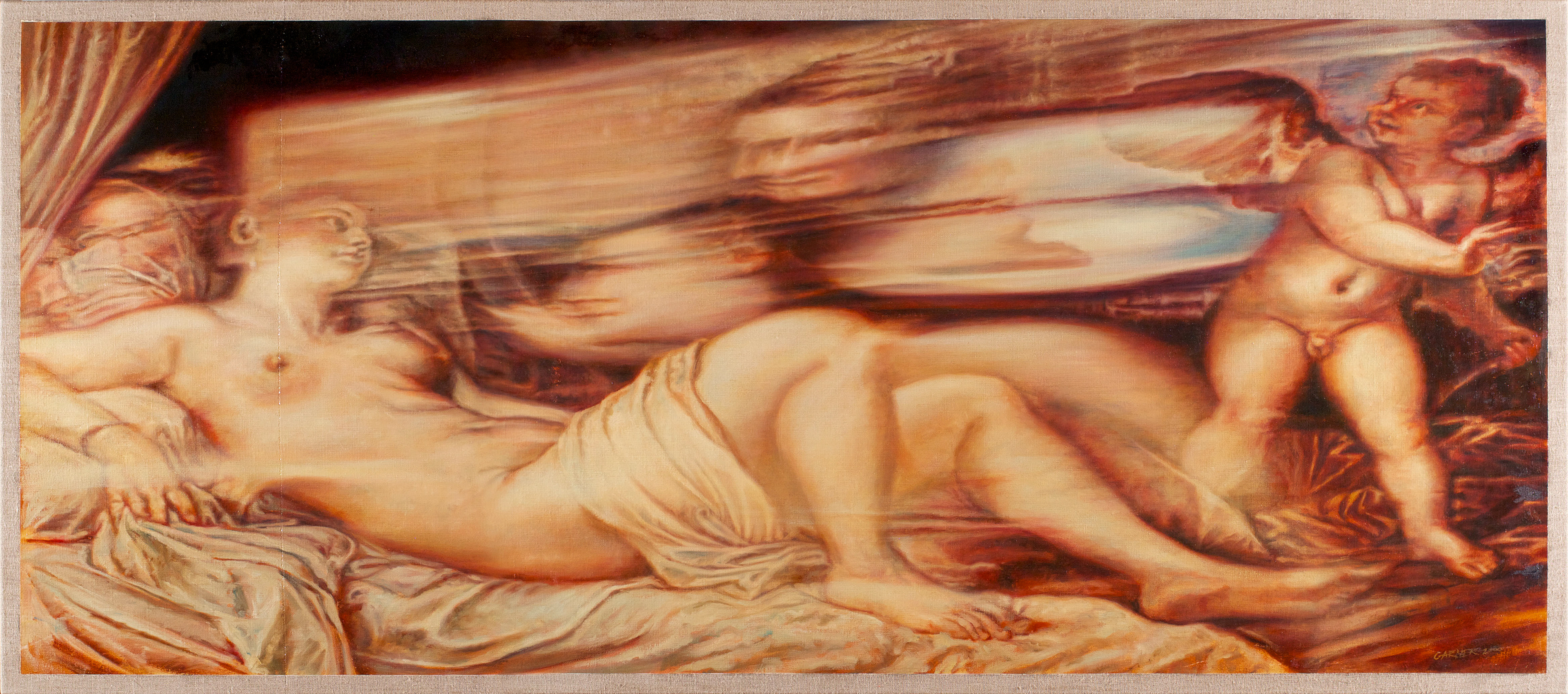 Fontaine de l'Amour (after Fragonard), 2006, oil on linen, 72" X 32"