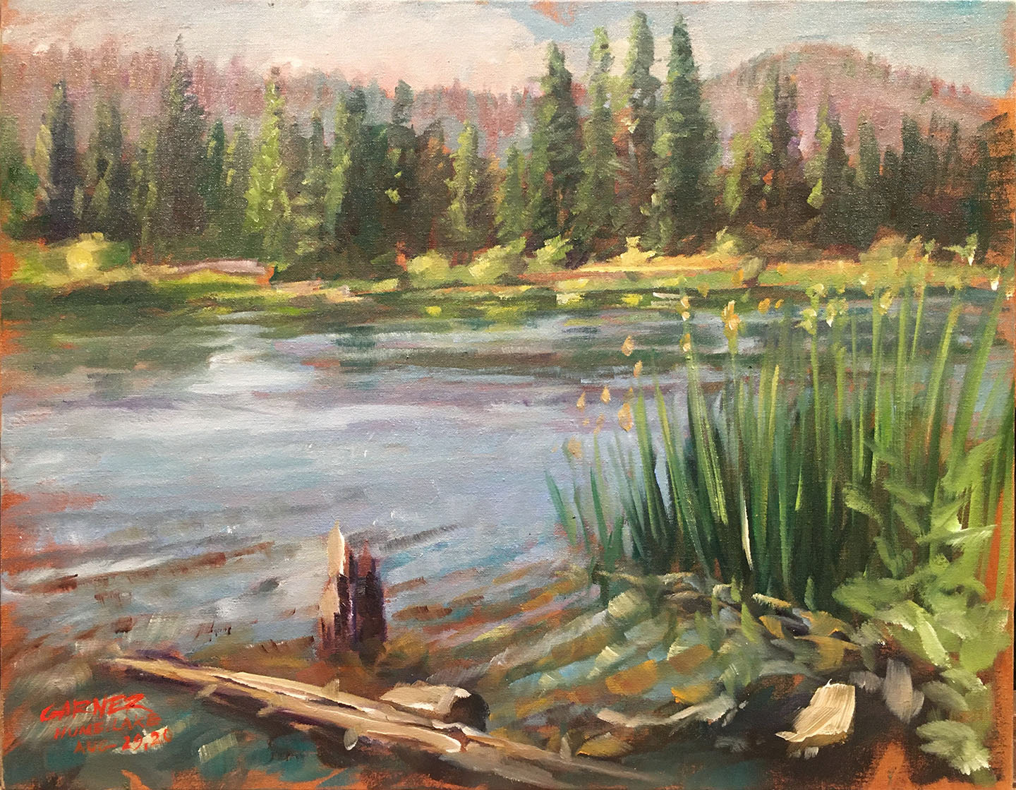 Hume Lake, Sequoia, oil on canvas, 14" X 11"