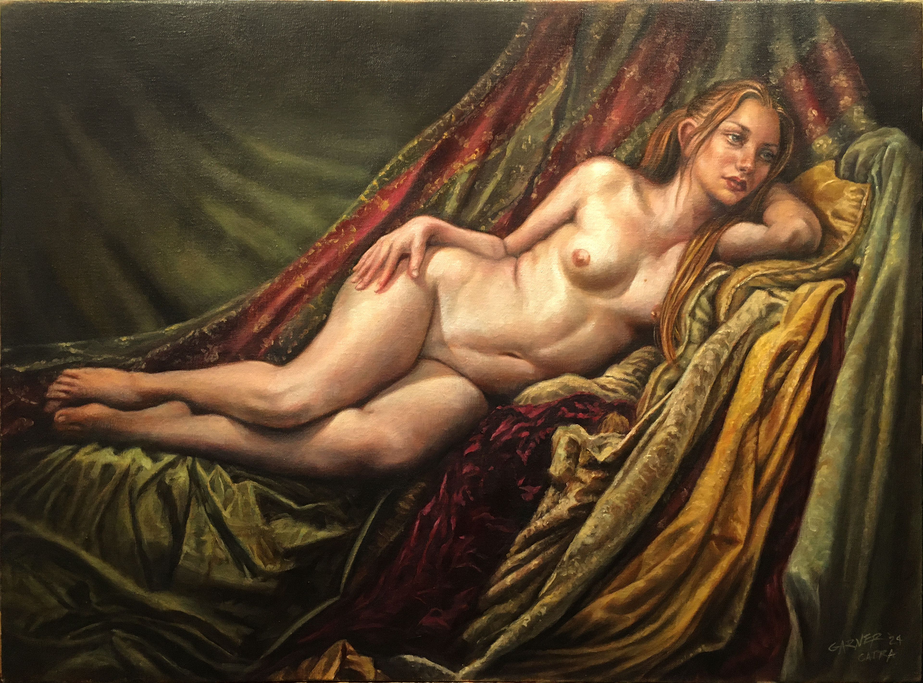 Reclining Nude 30"x20", oil on linen, 2024