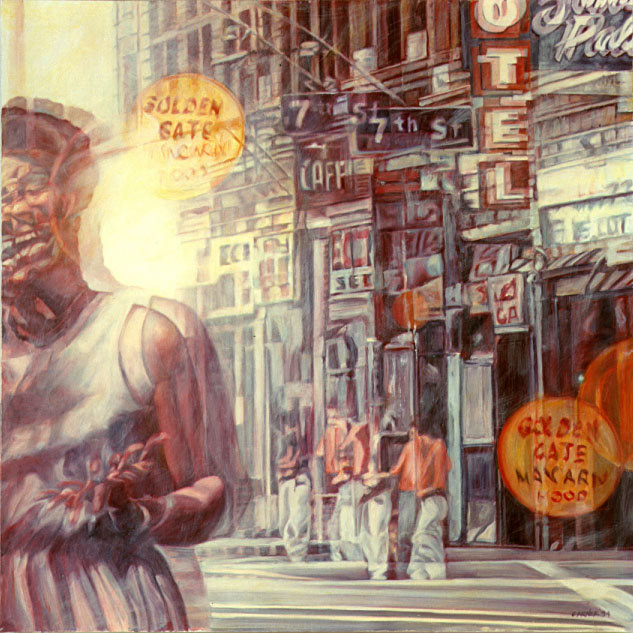 Lady Sings, 1994, Oil on Canvas, 120 x 120 cm. Sold