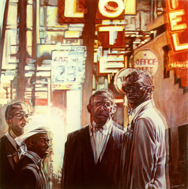 The Four Prophets, 1993, Oil on Canvas 120 x 120 cm .  Sold