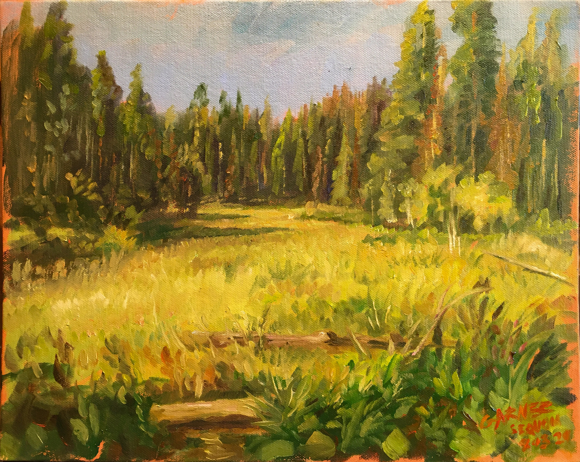 Crescent Meadow, Sequoia, 2024, oil on canvas, 14" X 11"